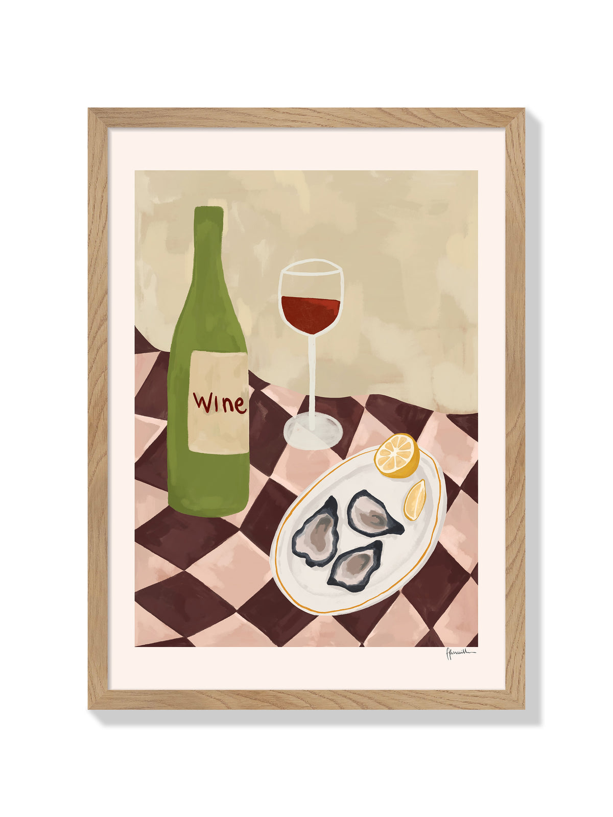 Wine & Oysters - Frankie Penwill - Natural Frame |frame=Natural Frame|