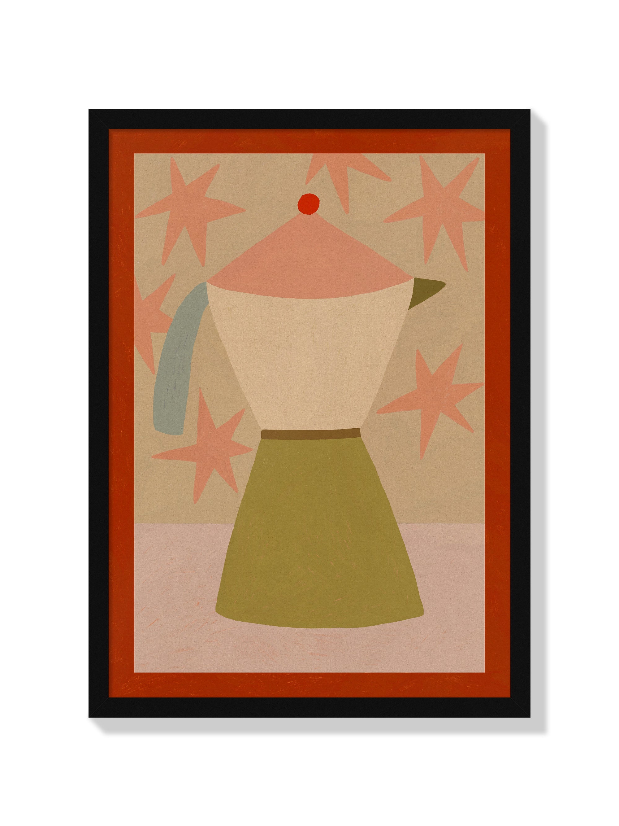 Moka Pot With Stars - Sophie Deller - Black Frame |frame=Black Frame|
