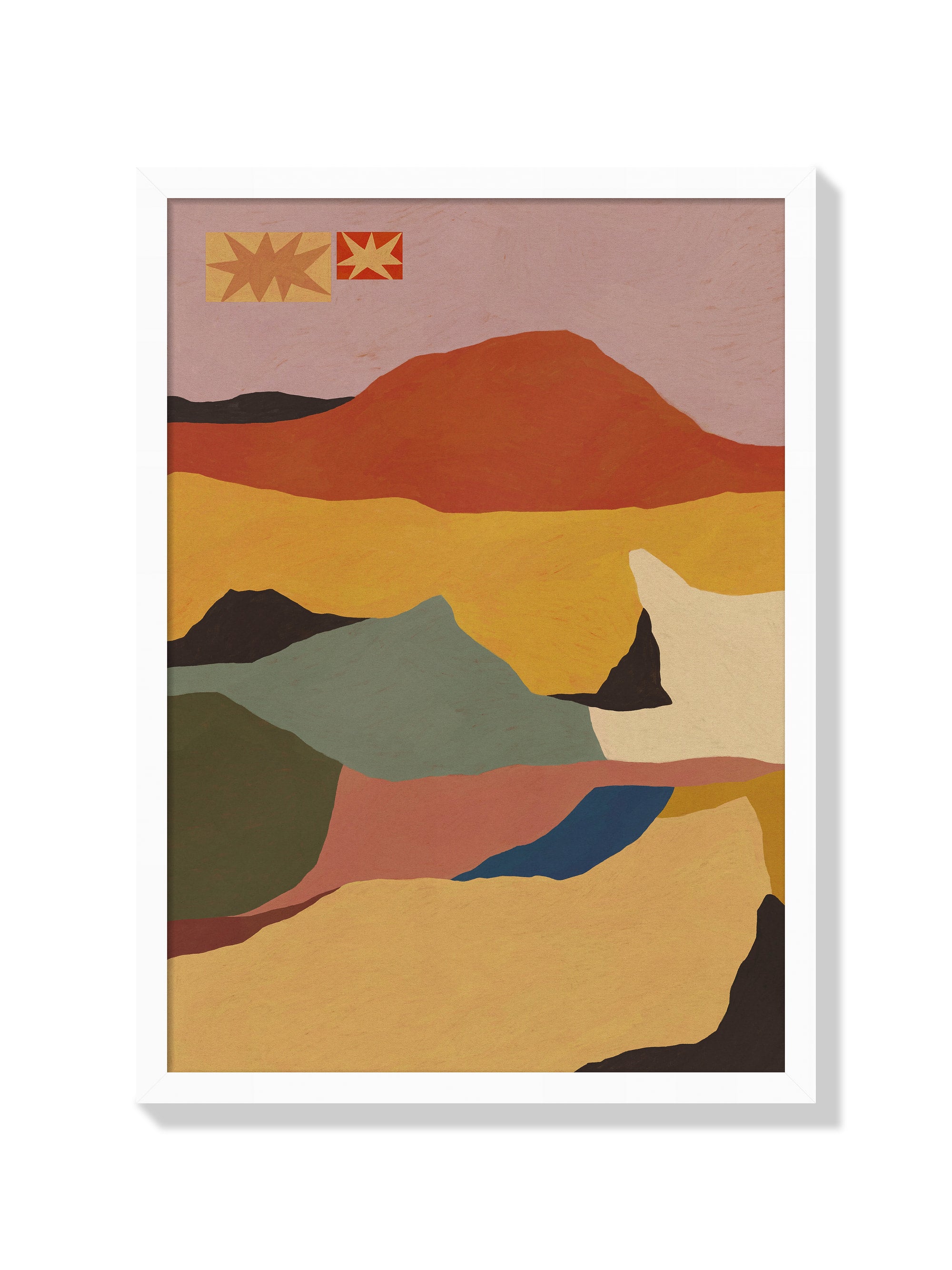 Abstract Landscape With Stars - Sophie Deller - White Frame |frame=White Frame|