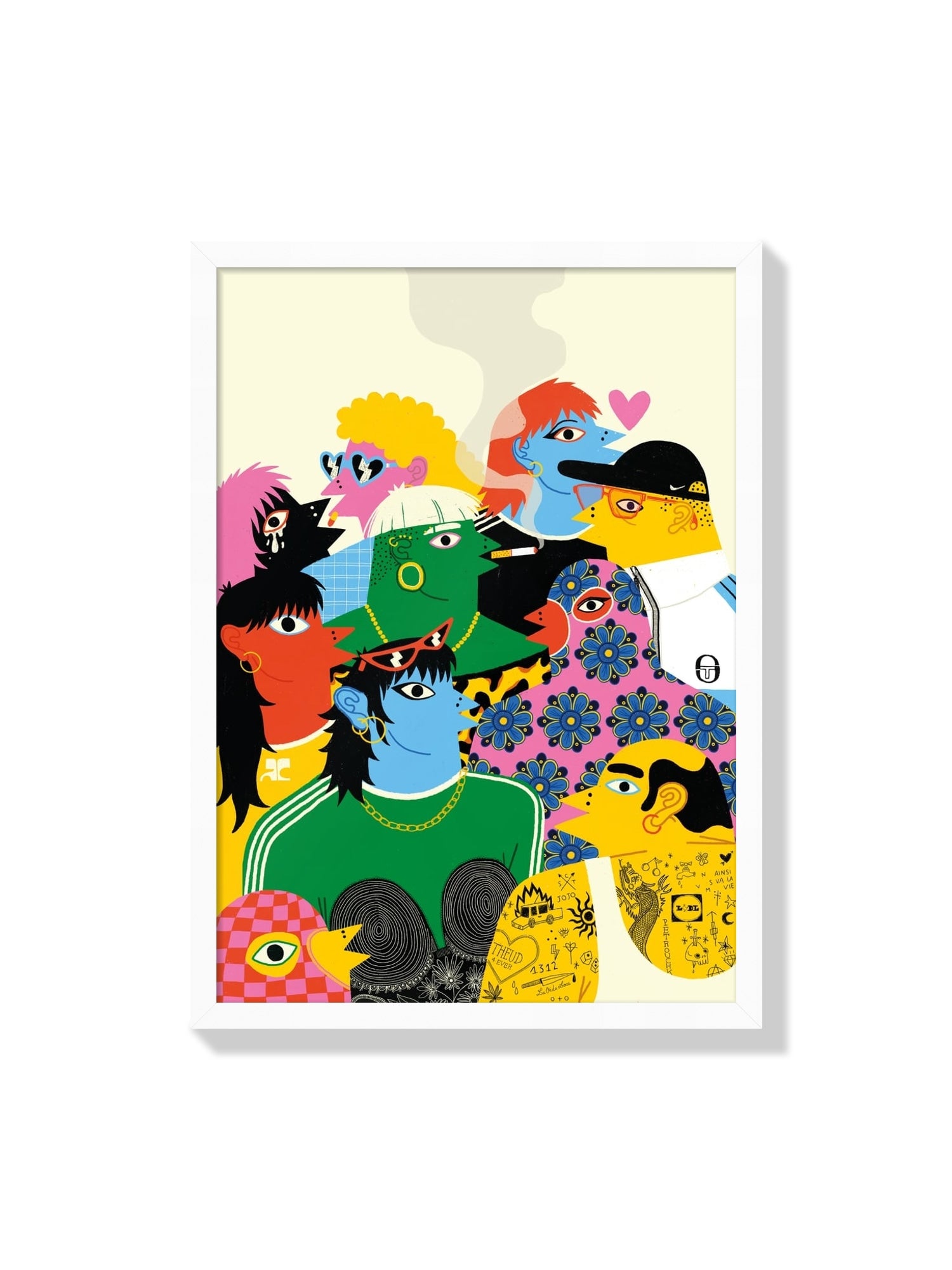 "Dimanche Matin" by Petrouchkaka, fine art print in white frame. |frame=White Frame|