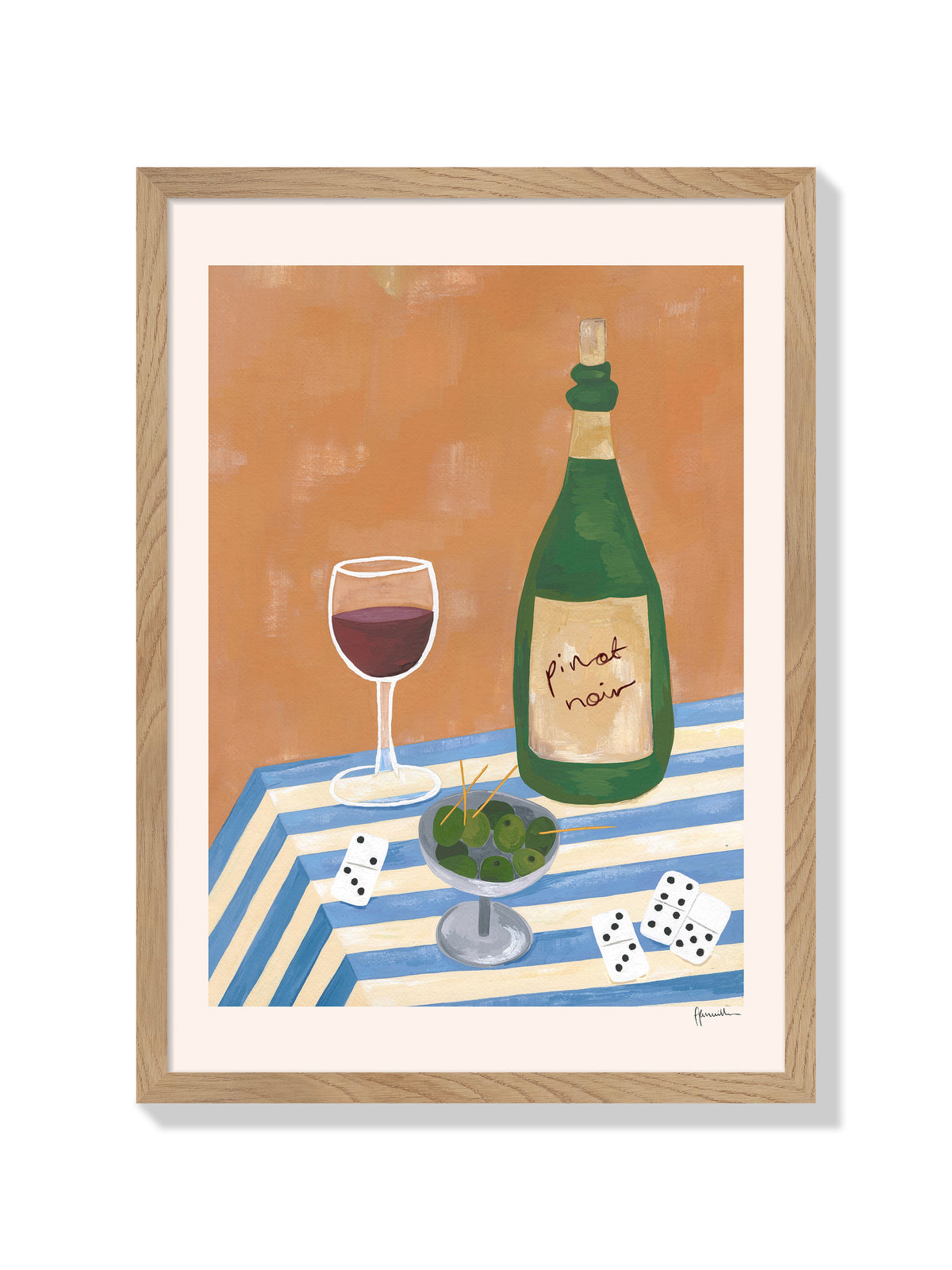 dominoes, olives & pinot noir - Frankie Penwill - Natural Frame |frame=Natural Frame|