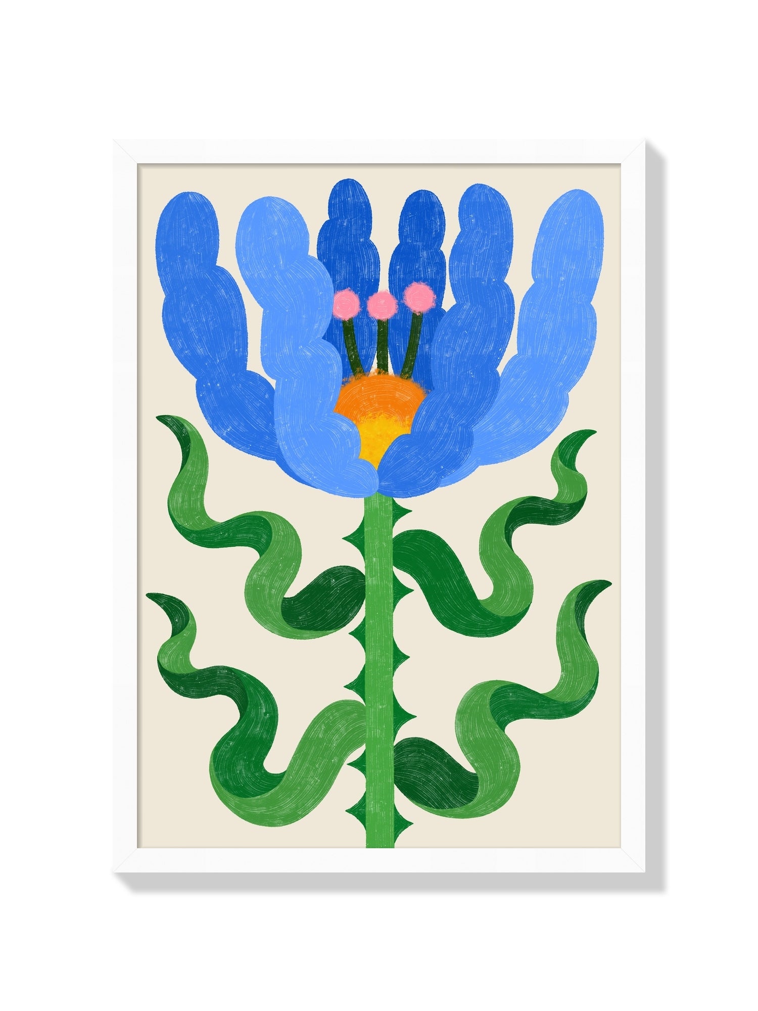 Fine art print "Wildflower 03" by Manne Jalilian in white frame displayed. |frame=White Frame|