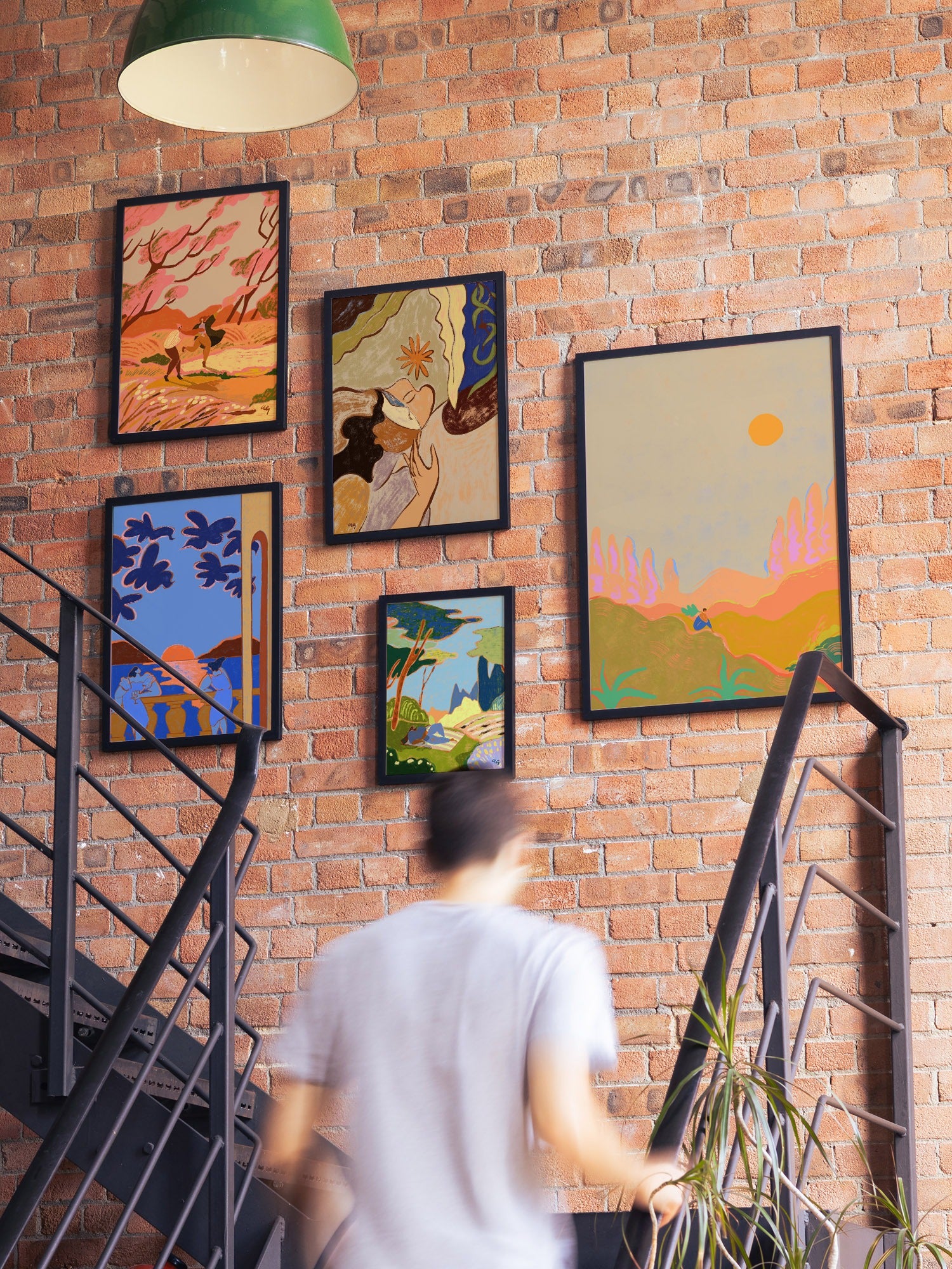 "Meet Myself" by Arty Guava, fine art print in white frame displayed in styled interior setting |type=lifestyle|