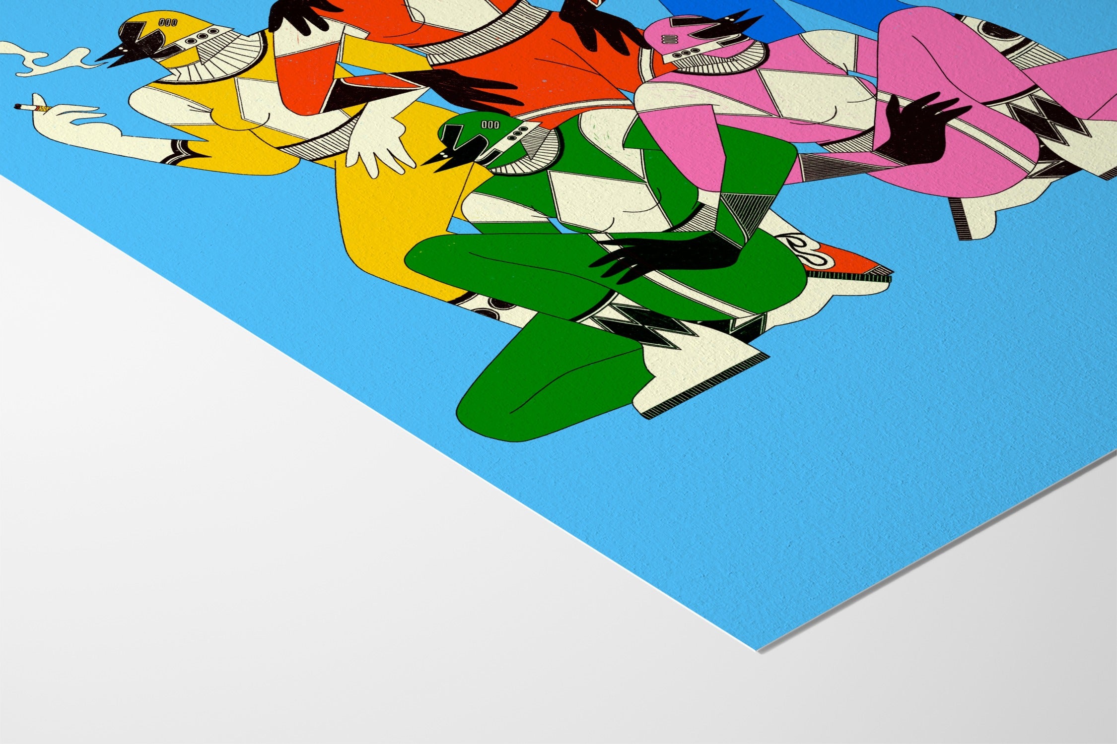 Les Power Rangers - Petrouchkaka - Hahnemuhle German Etching 310gsm |type=lifestyle|