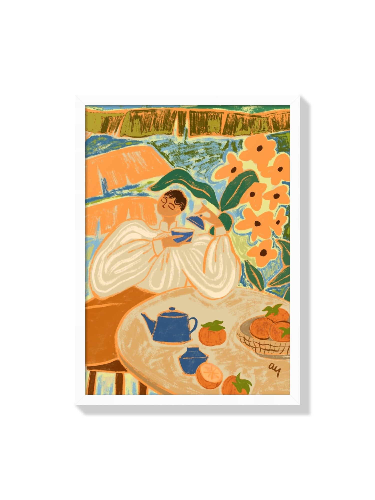 "First Breath" by Arty Guava, fine art print in white frame. |frame=White Frame|