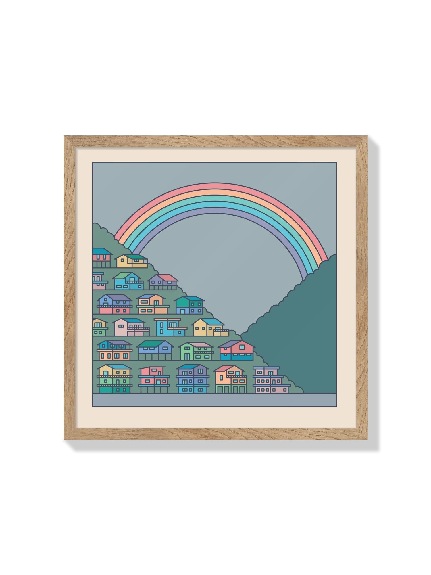 Art print "Settlements 05 – Baguio, Philippines" by Rick Crane in a natural frame |frame=Natural Frame|