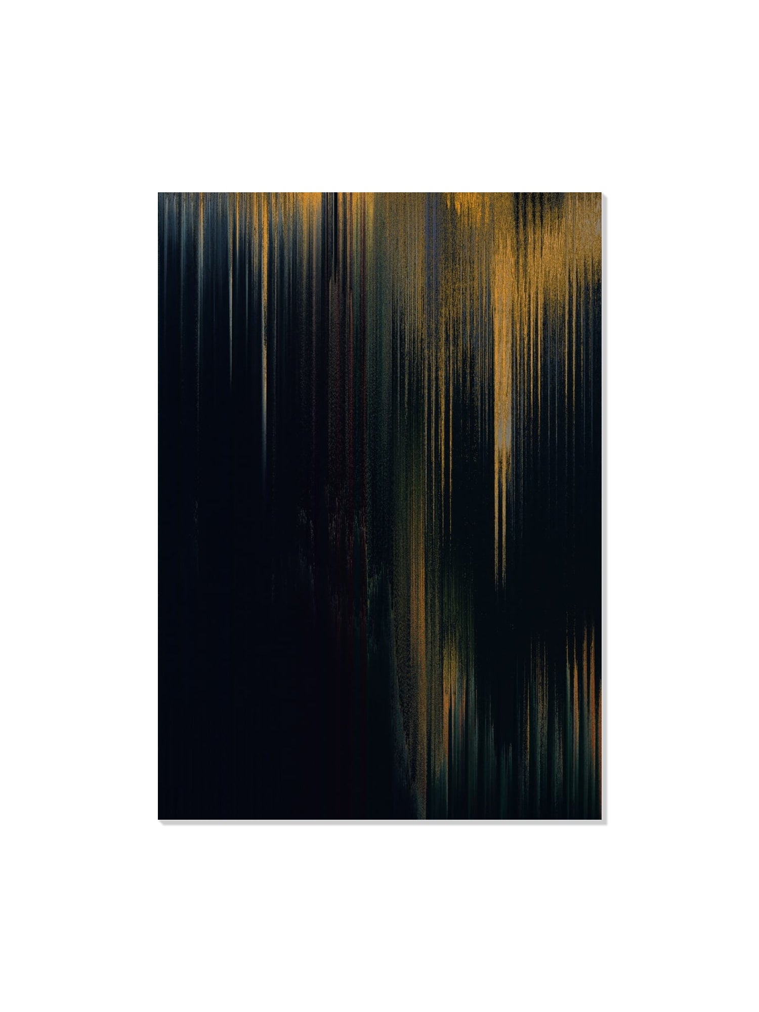 "Glitch 26.303 On Hold" art print by Aaron Borchardt displayed unframed, showcasing vibrant and abstract digital patterns. |frame=Unframed|