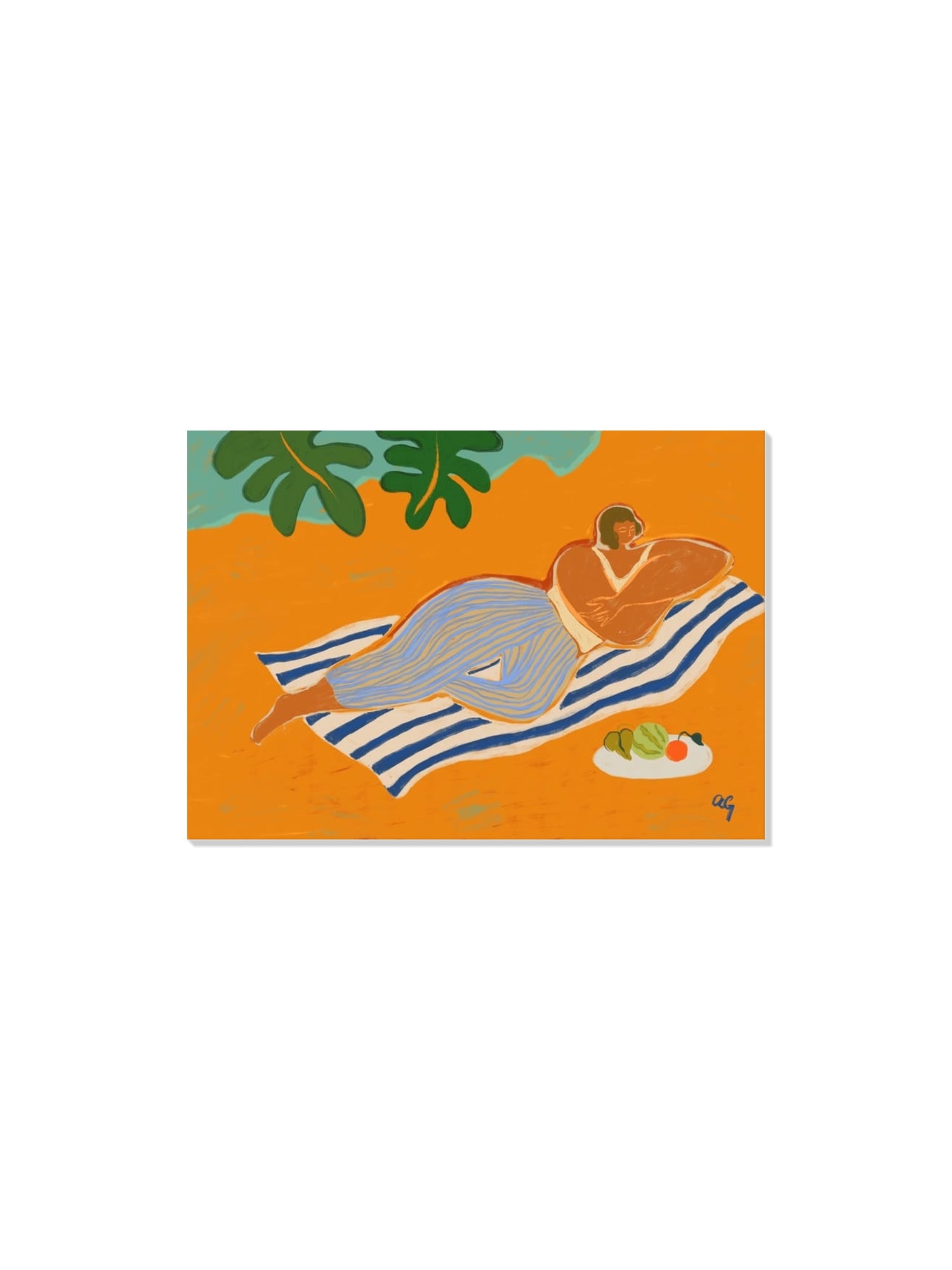 Unframed fine art print "The Day At The Beach" by Arty Guava, showcasing vibrant beach scene artistry. |frame=Unframed|