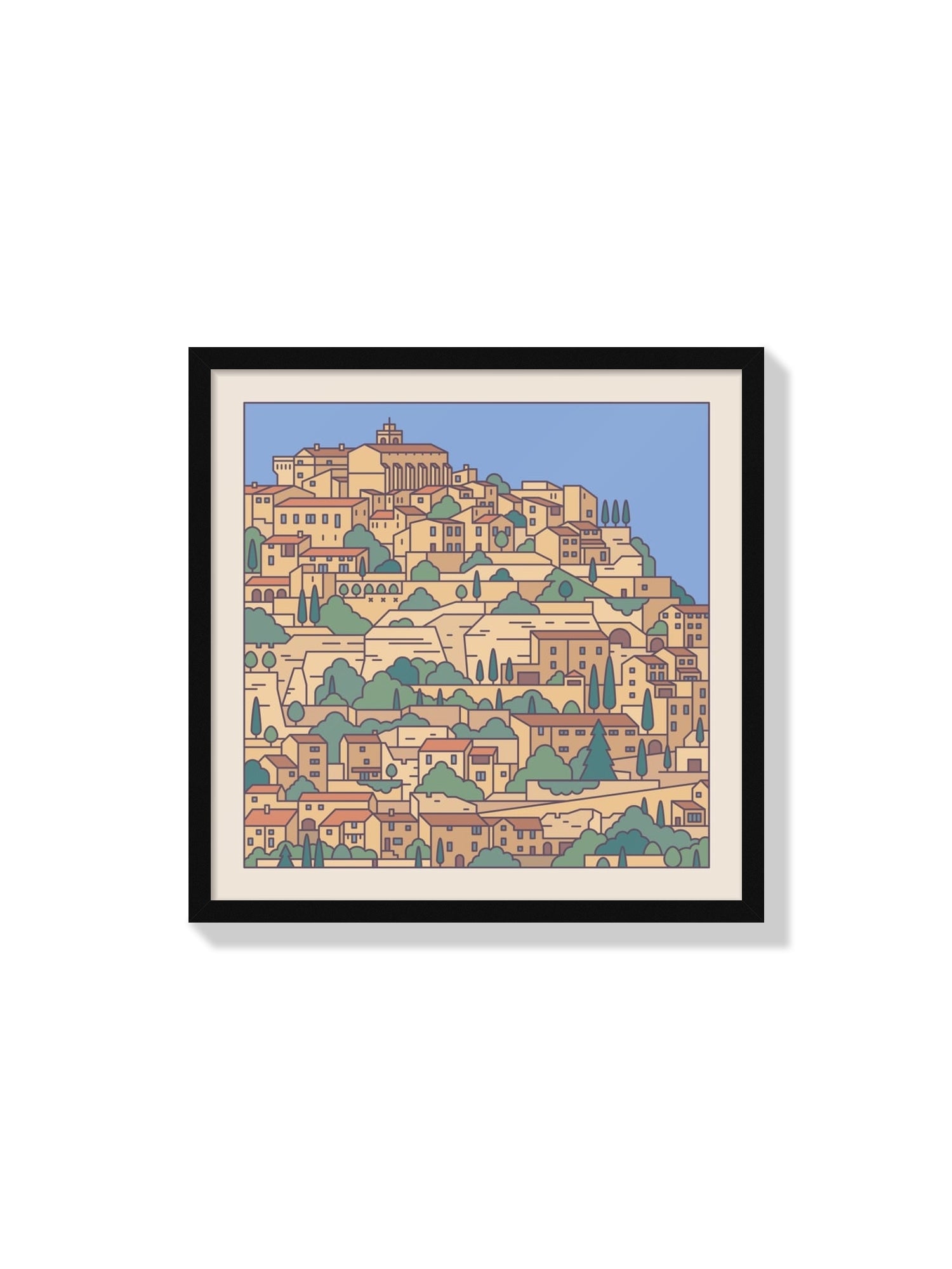 "Settlements 12 – Gordes, France" by Rick Crane, fine art print in black frame. |frame=Black Frame|