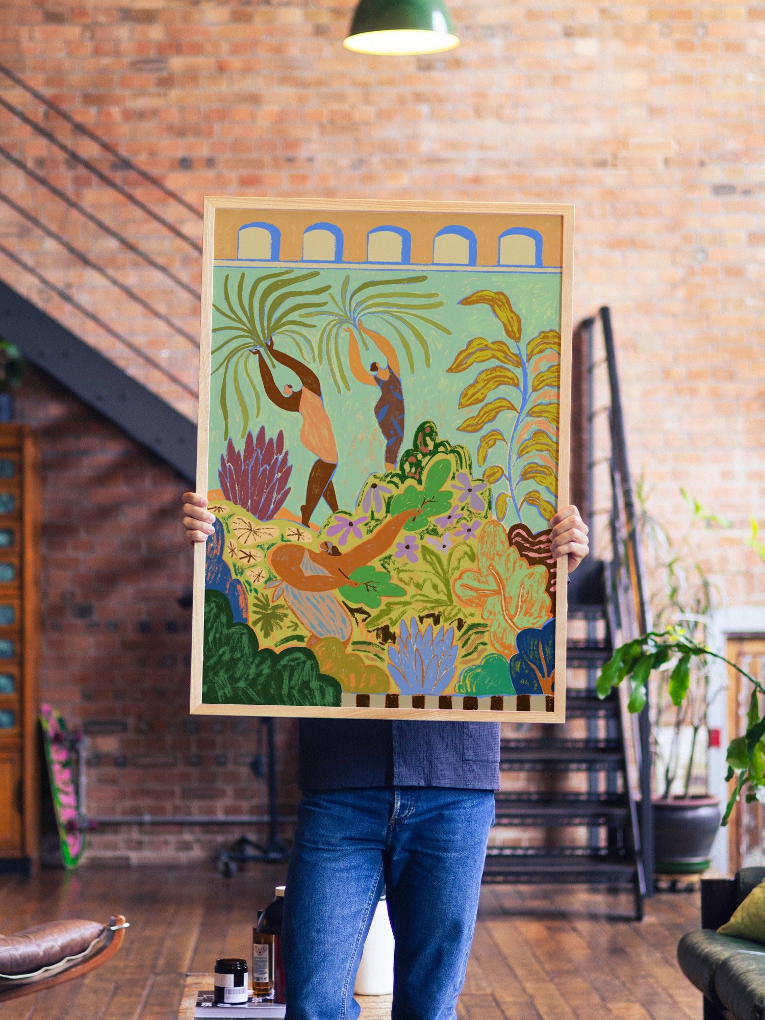 Her Garden - Arty Guava - A1 - Natural Wood Frame |type=lifestyle|