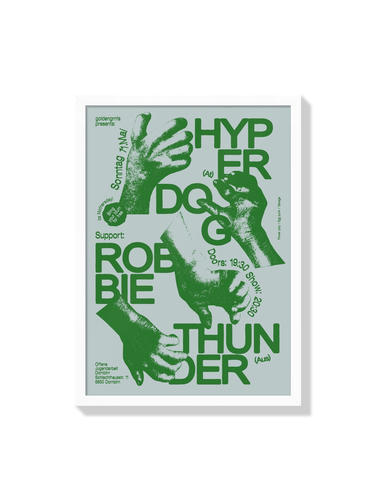 Fine art print "Hyperdog" by Jérôme Bizien displayed in white frame. |frame=White Frame|