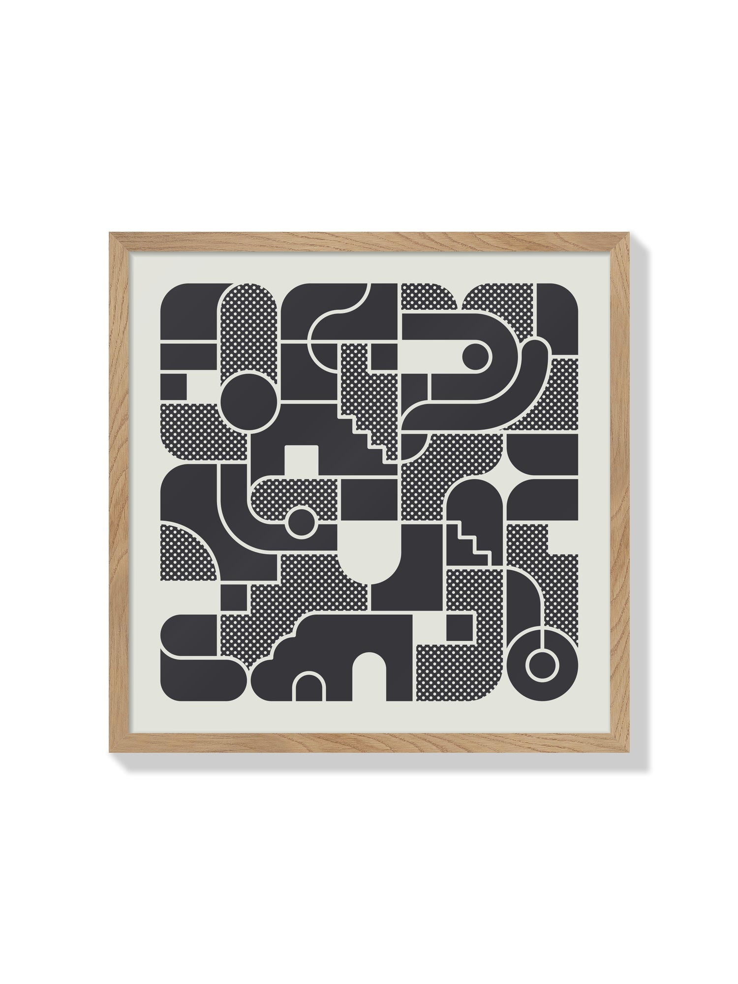Fine art print "Monobloc" by Rick Crane in Natural Frame showcasing minimalist design and geometric patterns. |frame=Natural Frame|