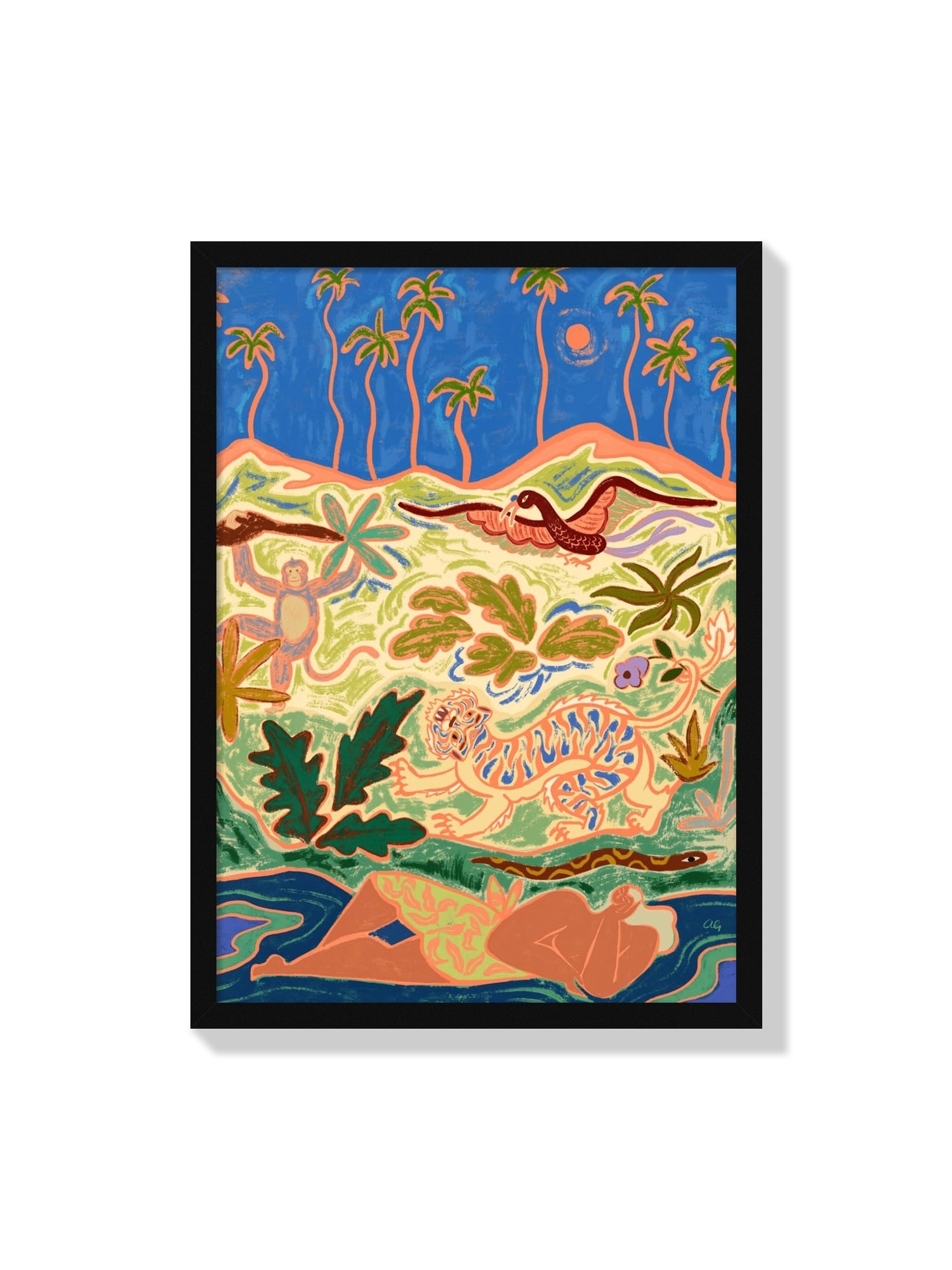 "Wild World" by Arty Guava, fine art print in black frame |frame=Black Frame|
