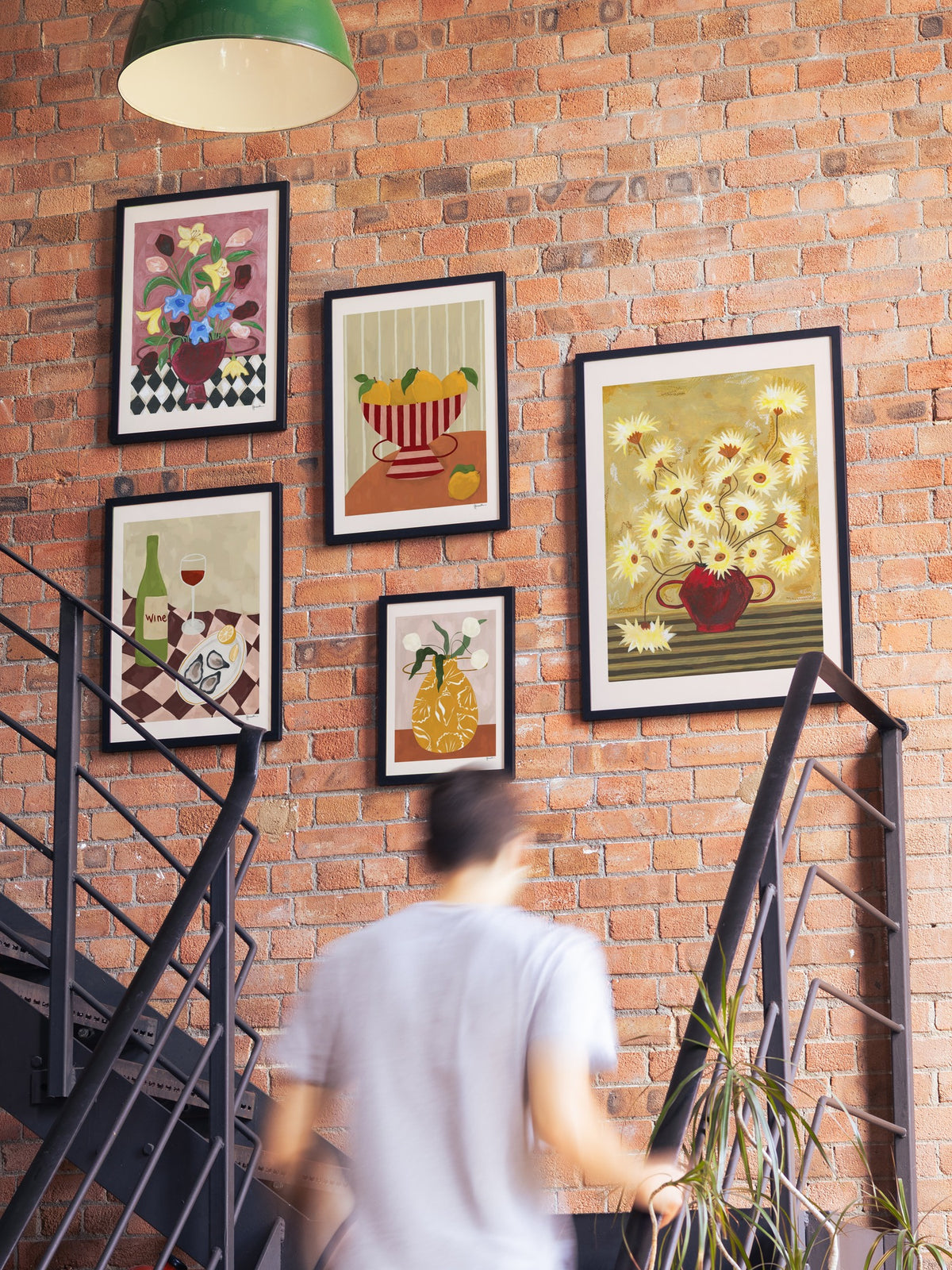 Lemons In Striped Bowl - Frankie Penwill - A_GWBlack_300626 |type=gallerywall|