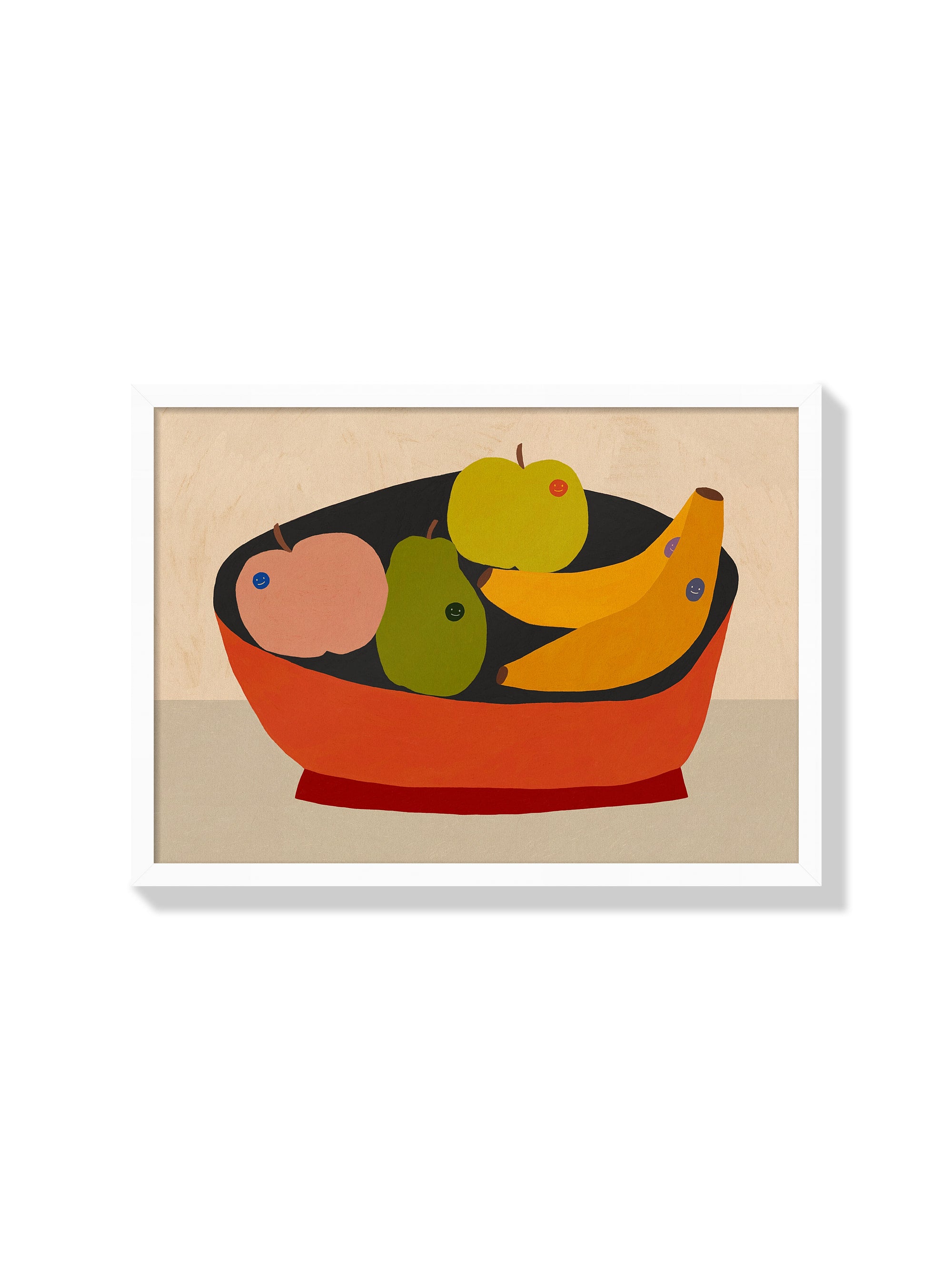 Fruit With Stickers In Fruit Bowl - Sophie Deller - White Frame |frame=White Frame|