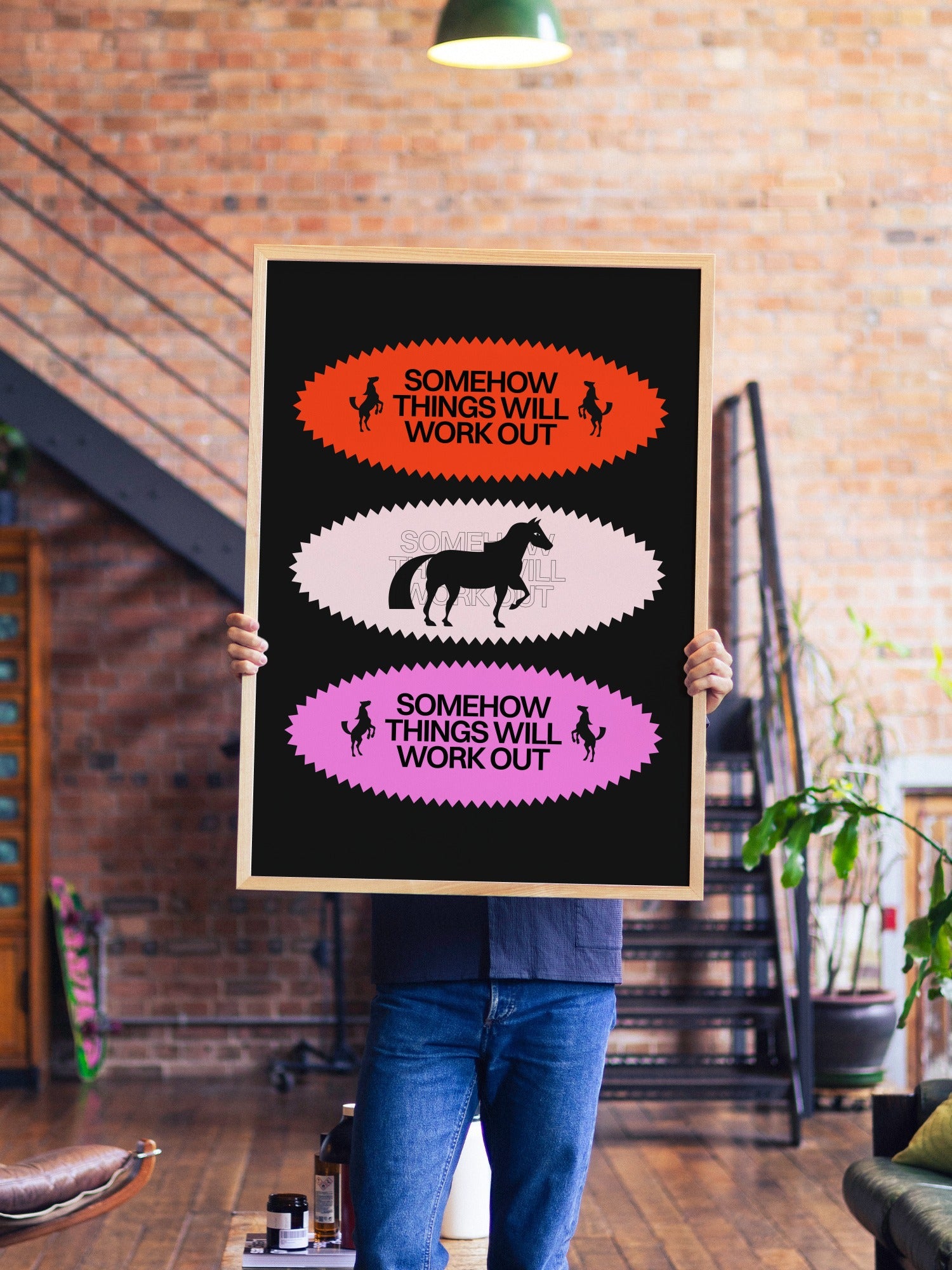 Somehow Things Will Work Out - Vladimir Hadžić - A1 - Natural Wood Frame |type=lifestyle|