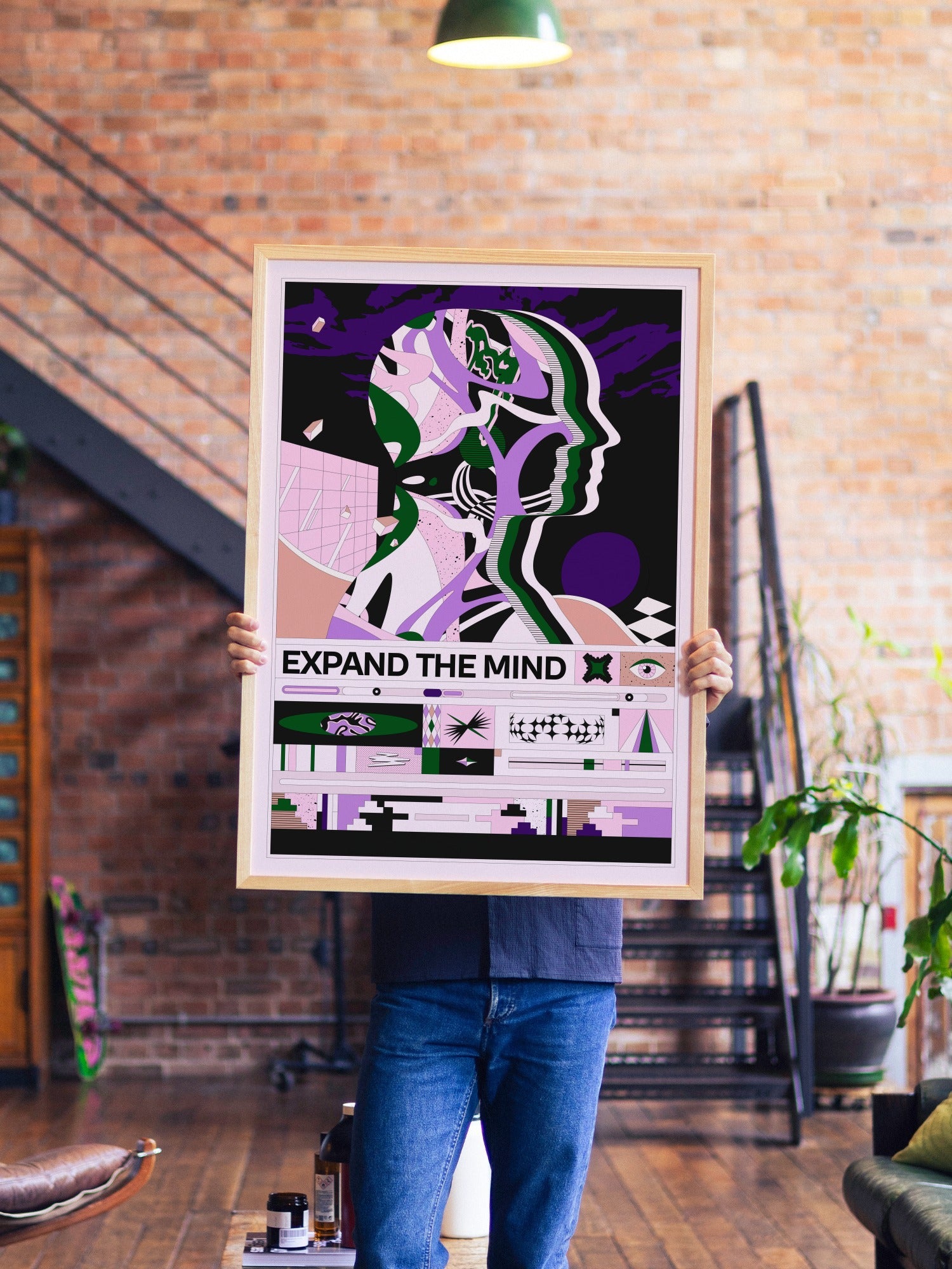Expand The Mind - Vladimir Hadžić - A1 - Natural Wood Frame |type=lifestyle|