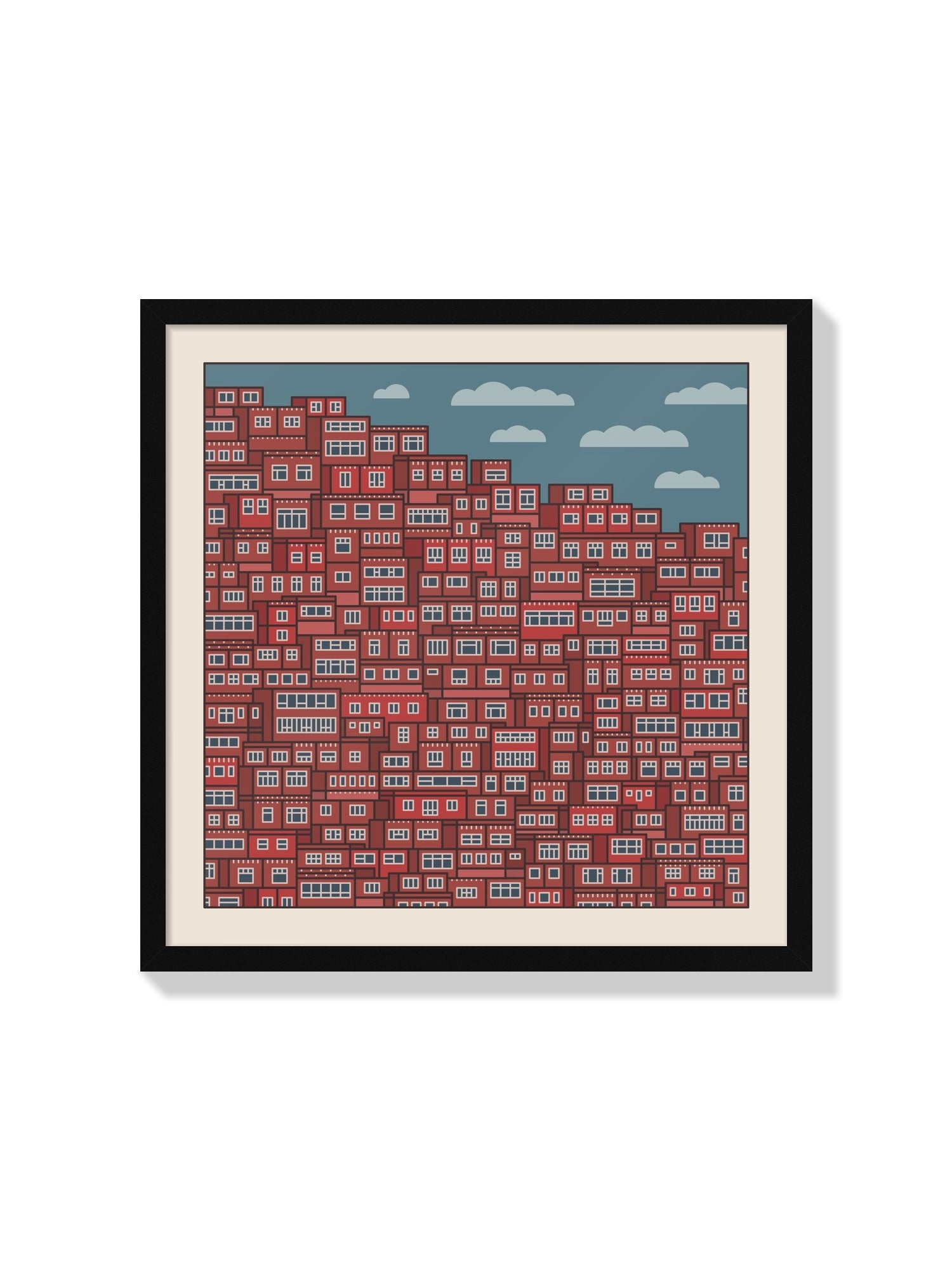 "Settlements 10 – Larung Gar, China" by Rick Crane, fine art print in black frame |frame=Black Frame|