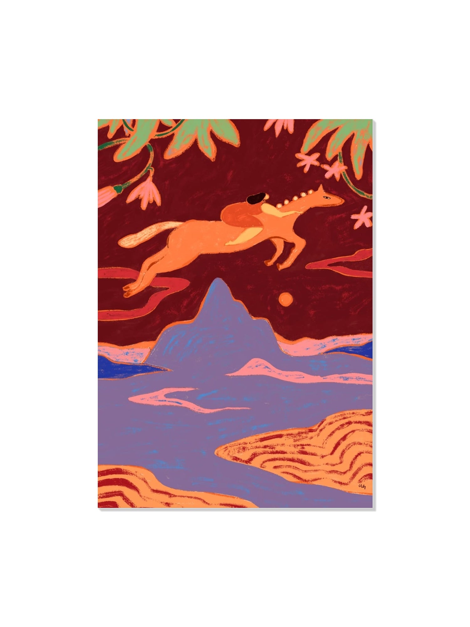 "May You Soar" by Arty Guava, fine art print, displayed unframed, vibrant composition, rich colors, dynamic flight theme. |frame=Unframed|