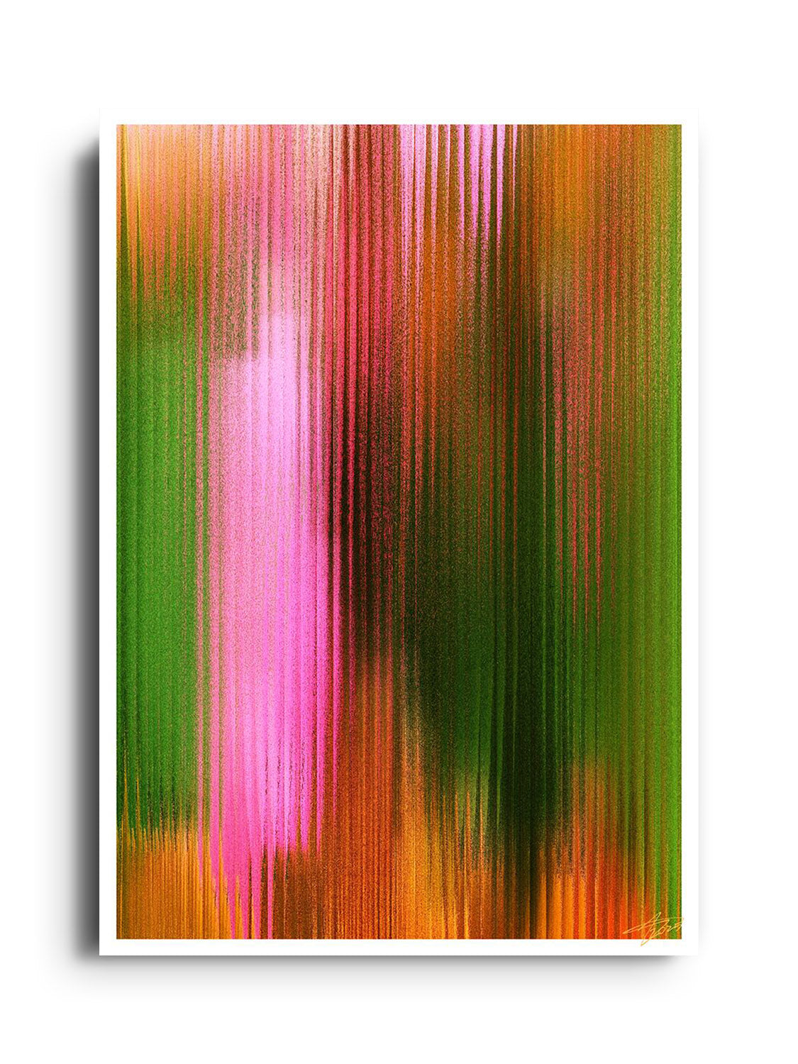 "Glitch 25.915 Hazy Delight by Aaron Borchardt, unframed art print mockup at East Side Studio London gallery."