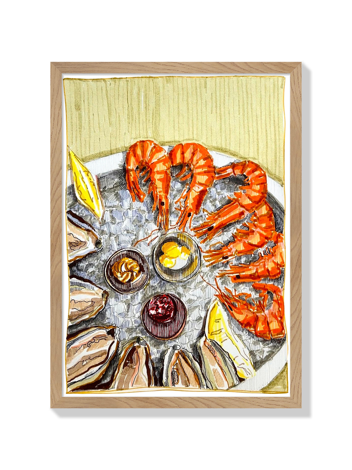 Shrimp + Oysters - Emma Louise - Natural Frame |frame=Natural Frame|