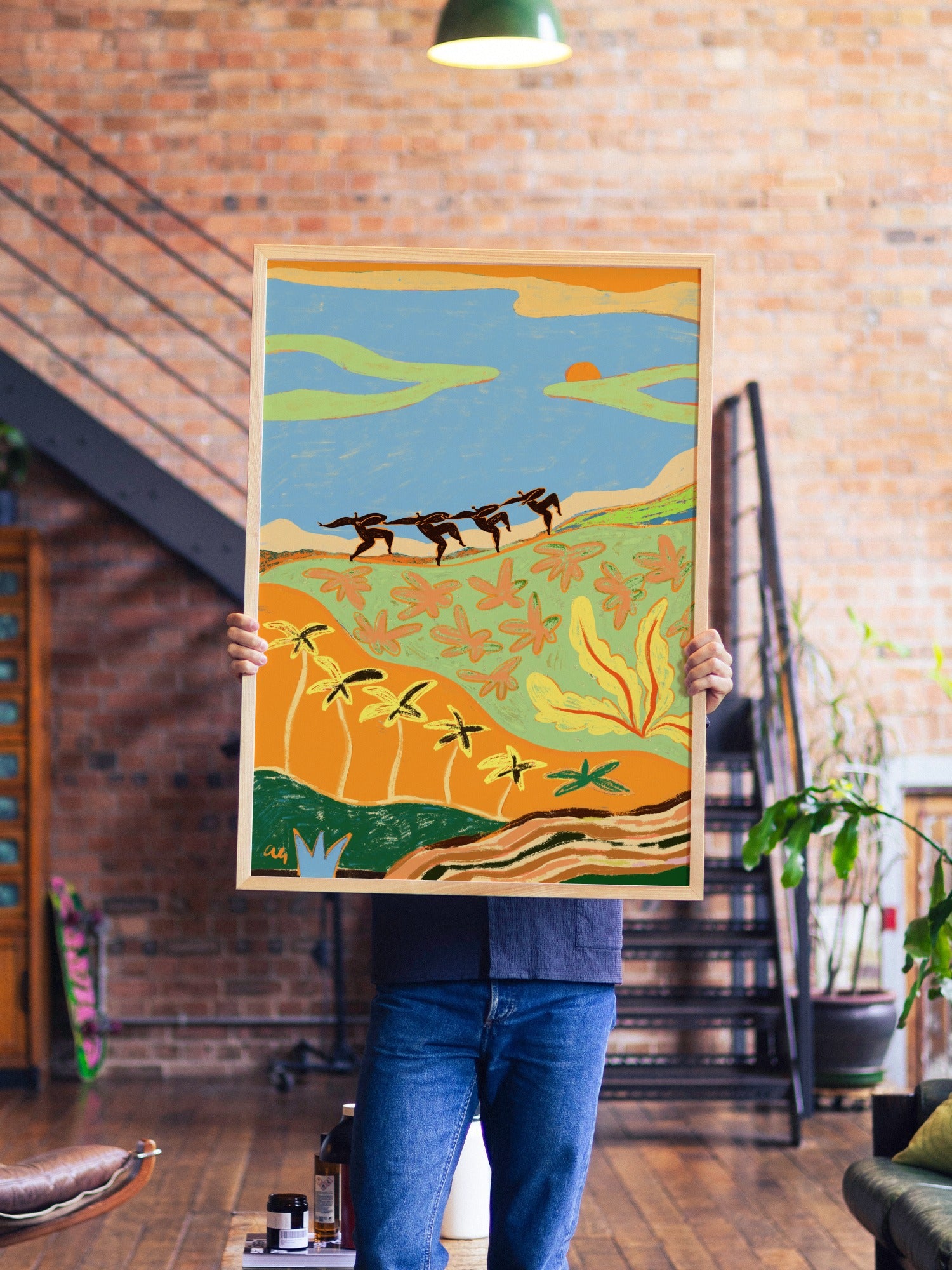 Shared Rhythm - Arty Guava - A1 - Natural Wood Frame |type=lifestyle|