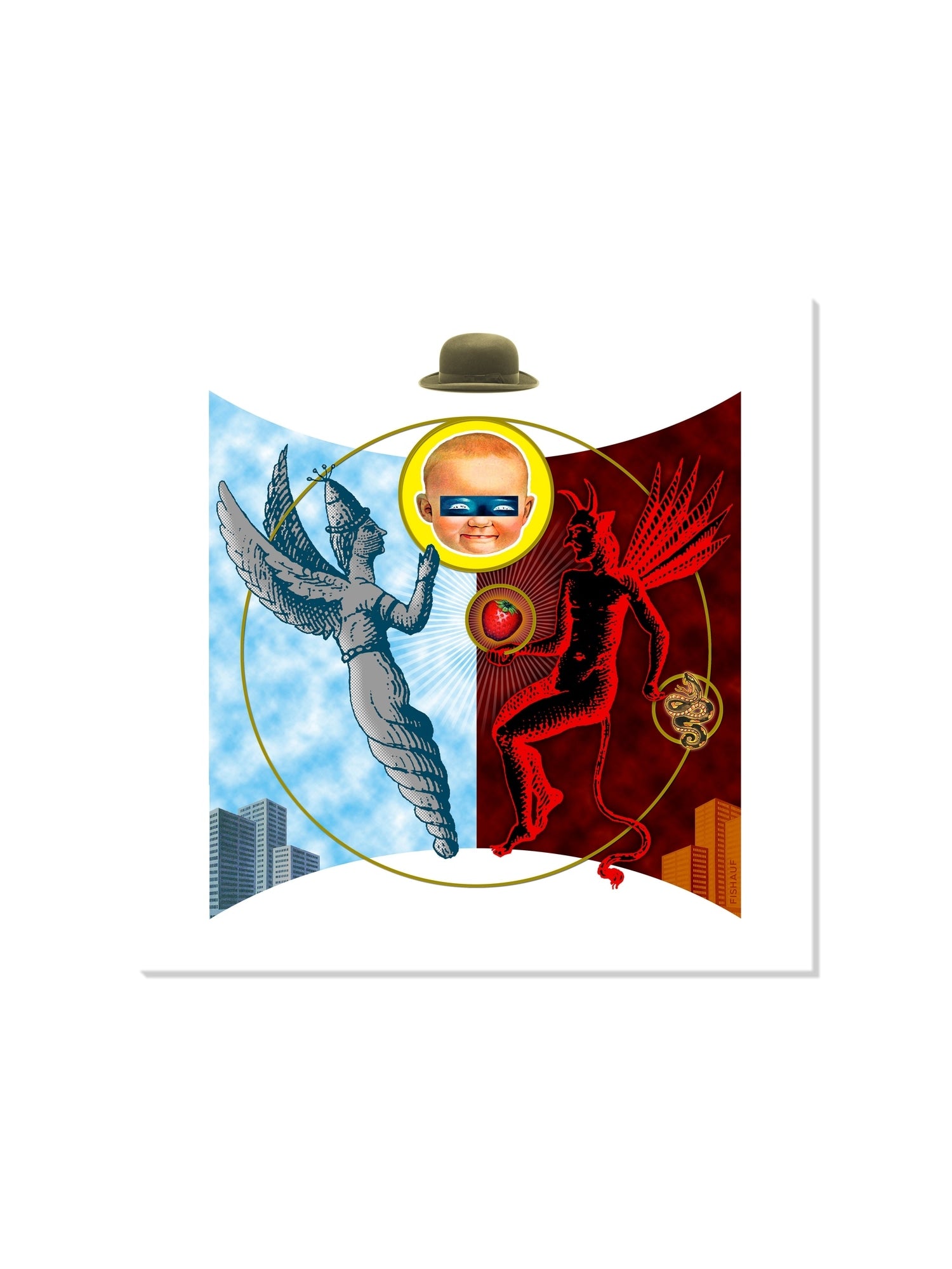 Unframed fine art print "TEMPTATION" by LOUIS FISHAUF featuring abstract design in vibrant colors. |frame=Unframed|