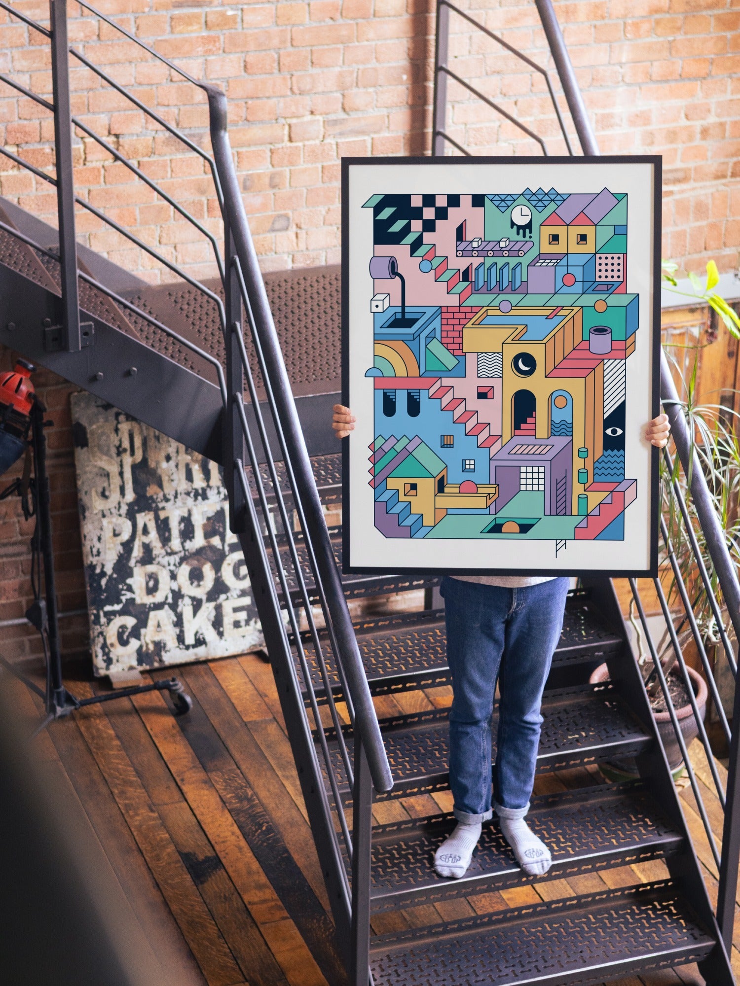 80s Escher - Rick Crane - 30x40_Black_290626 |type=lifestyle|