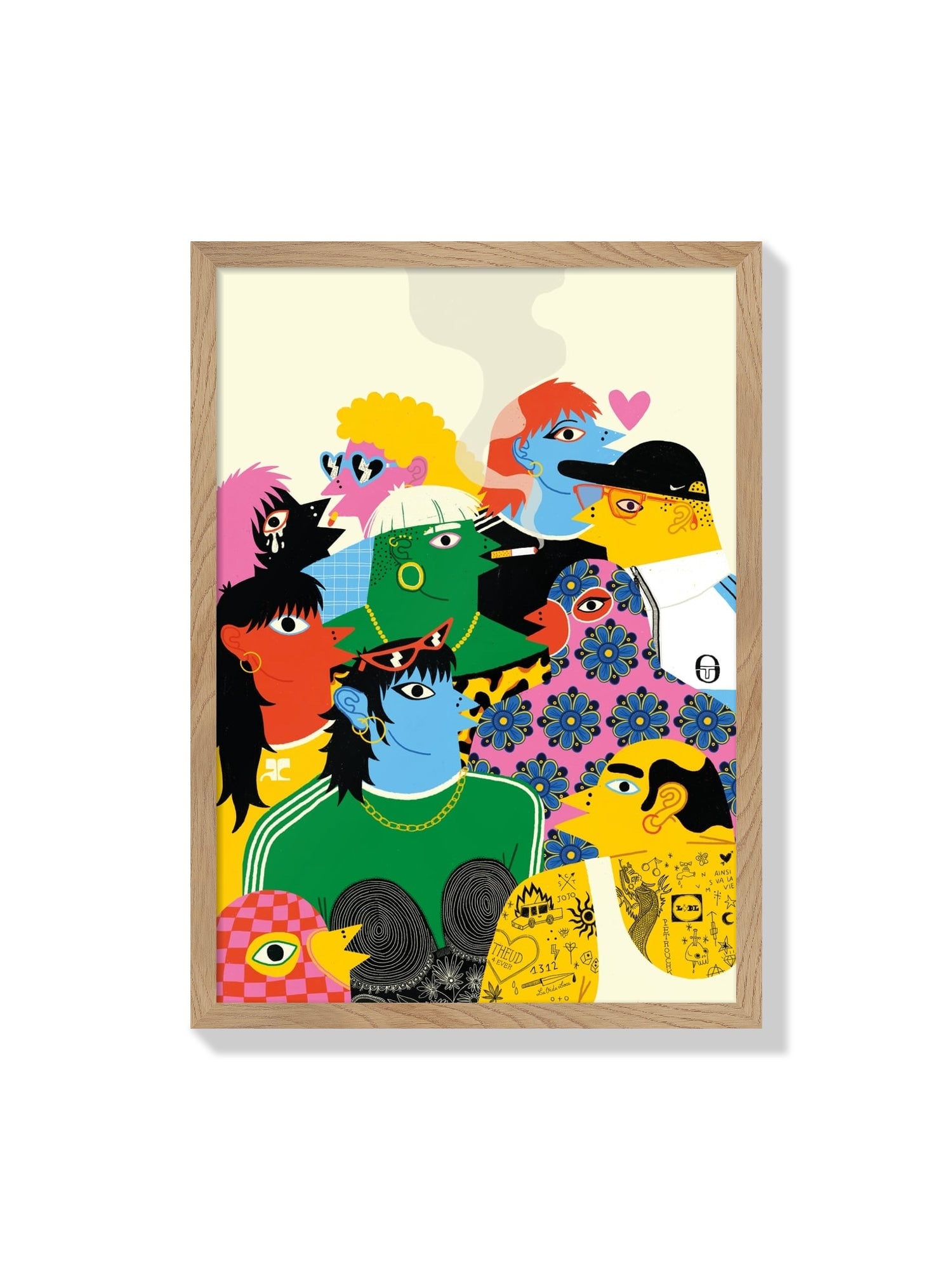 "Dimanche Matin" by Petrouchkaka fine art print in natural frame |frame=Natural Frame|