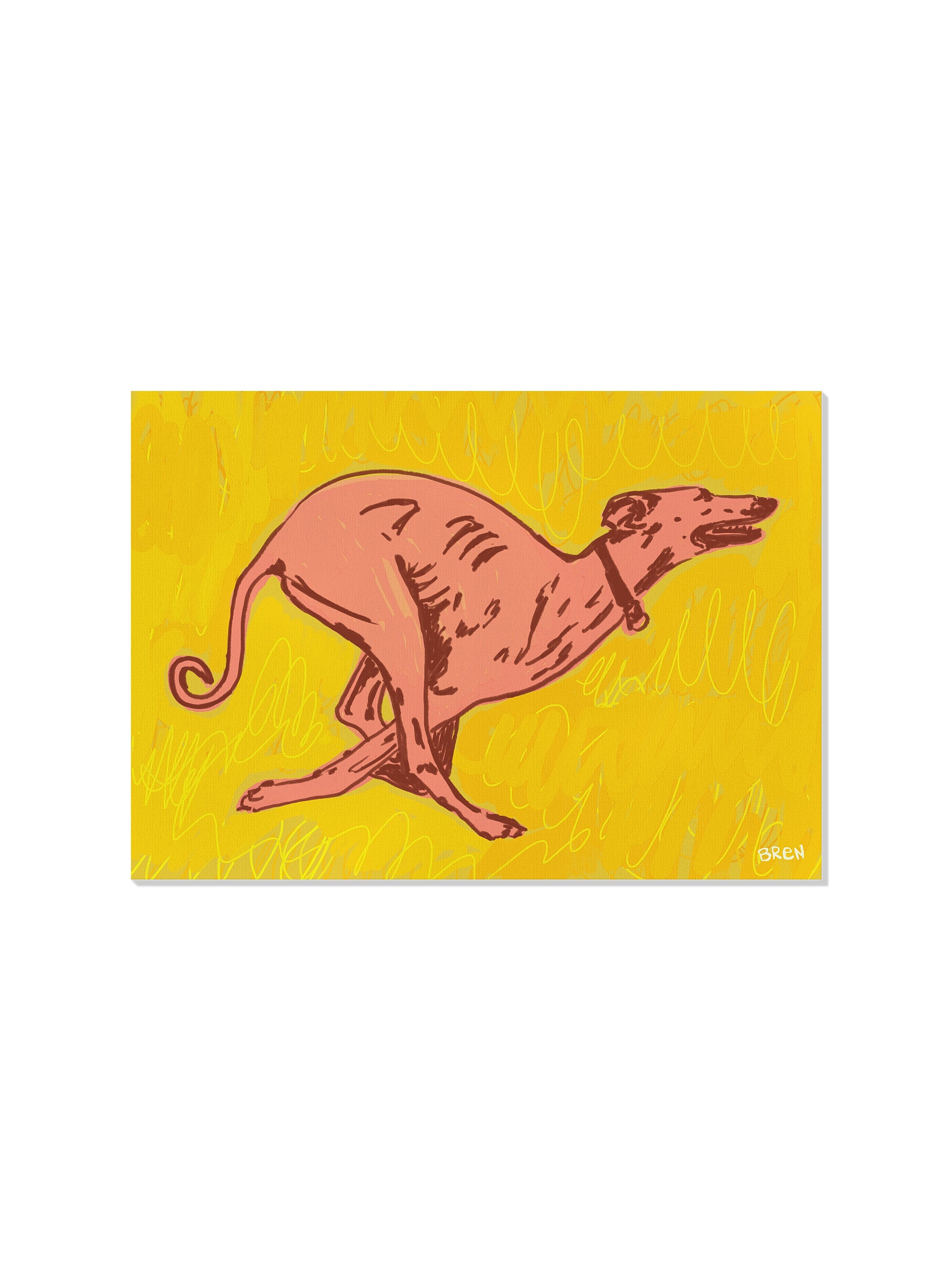 Greyhound Running - Scared of Moths - Unframed |frame=Unframed|