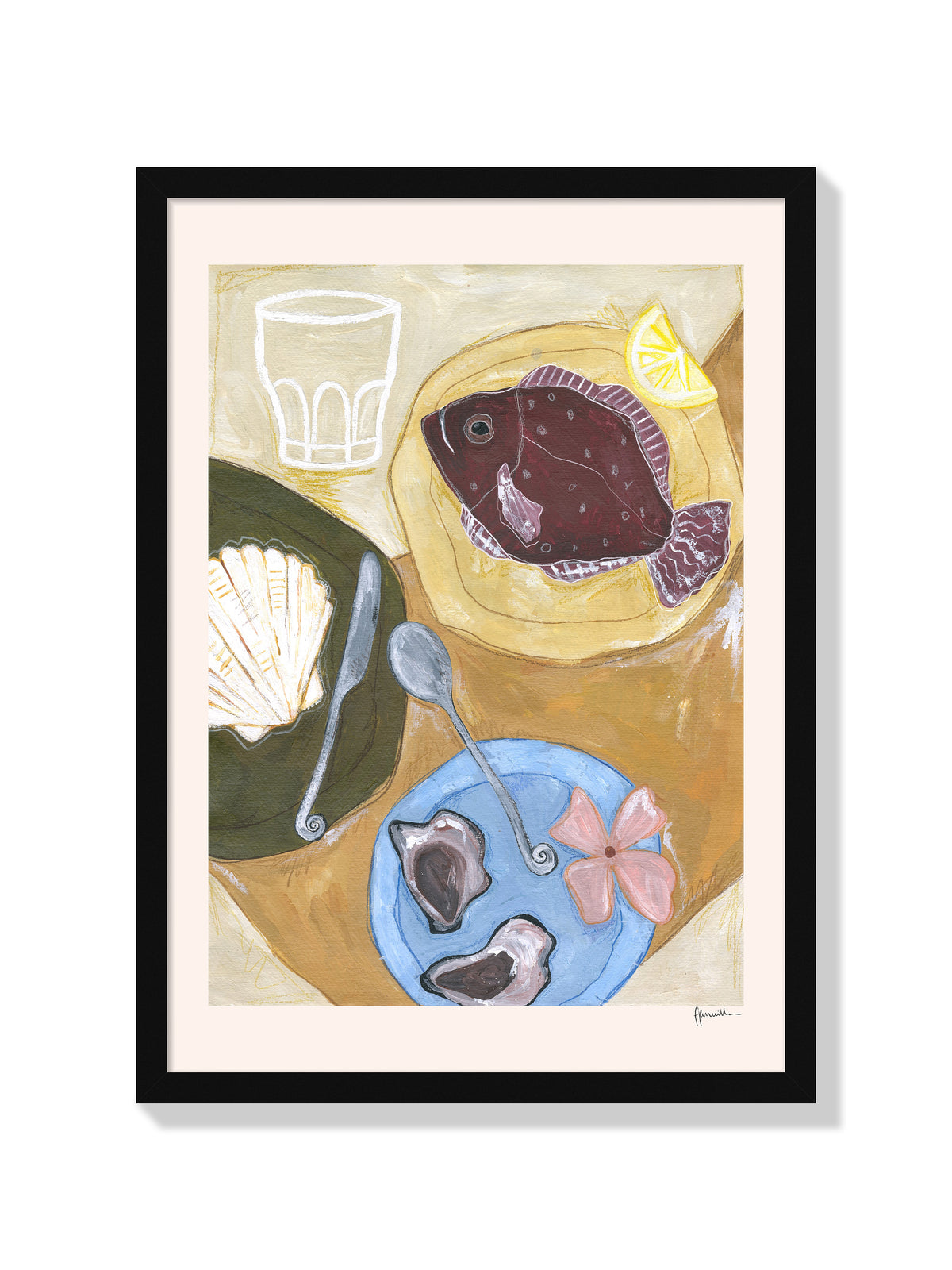 Oysters, Fish & Flowers - Frankie Penwill - Black Frame |frame=Black Frame|