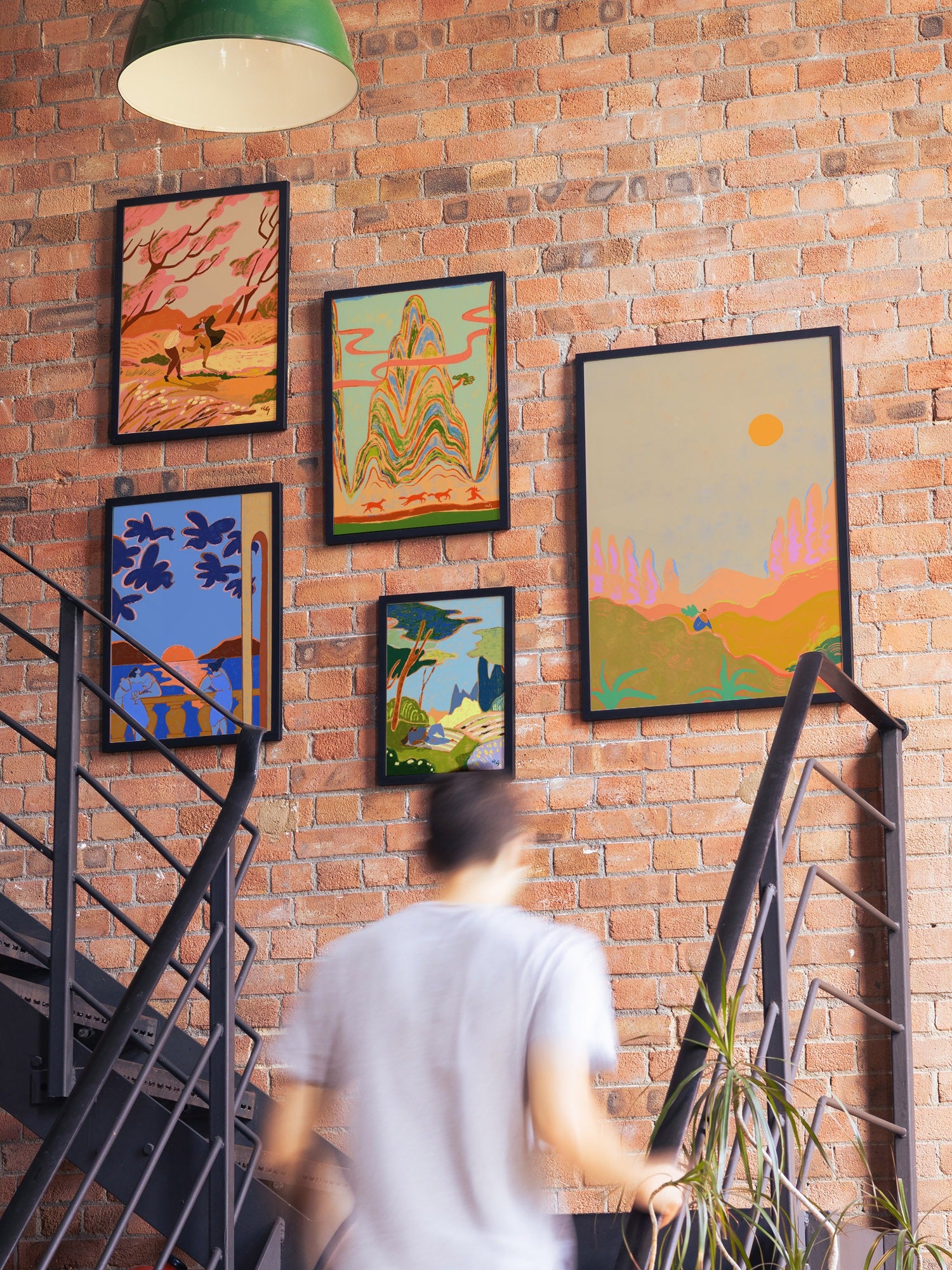 "Full Gallop" by Arty Guava, fine art print in white frame displayed in a styled interior setting. |type=lifestyle|