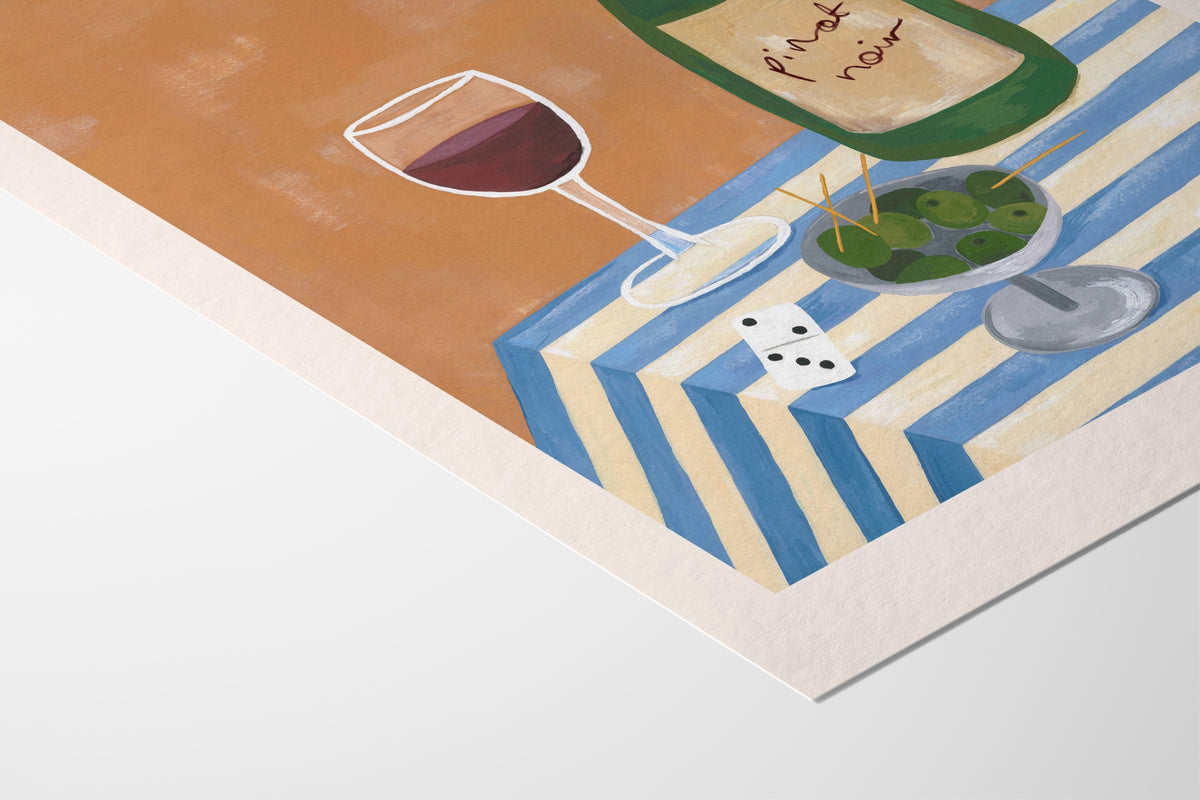 dominoes, olives & pinot noir - Frankie Penwill - Fine Art Paper 200gsm |type=paper|