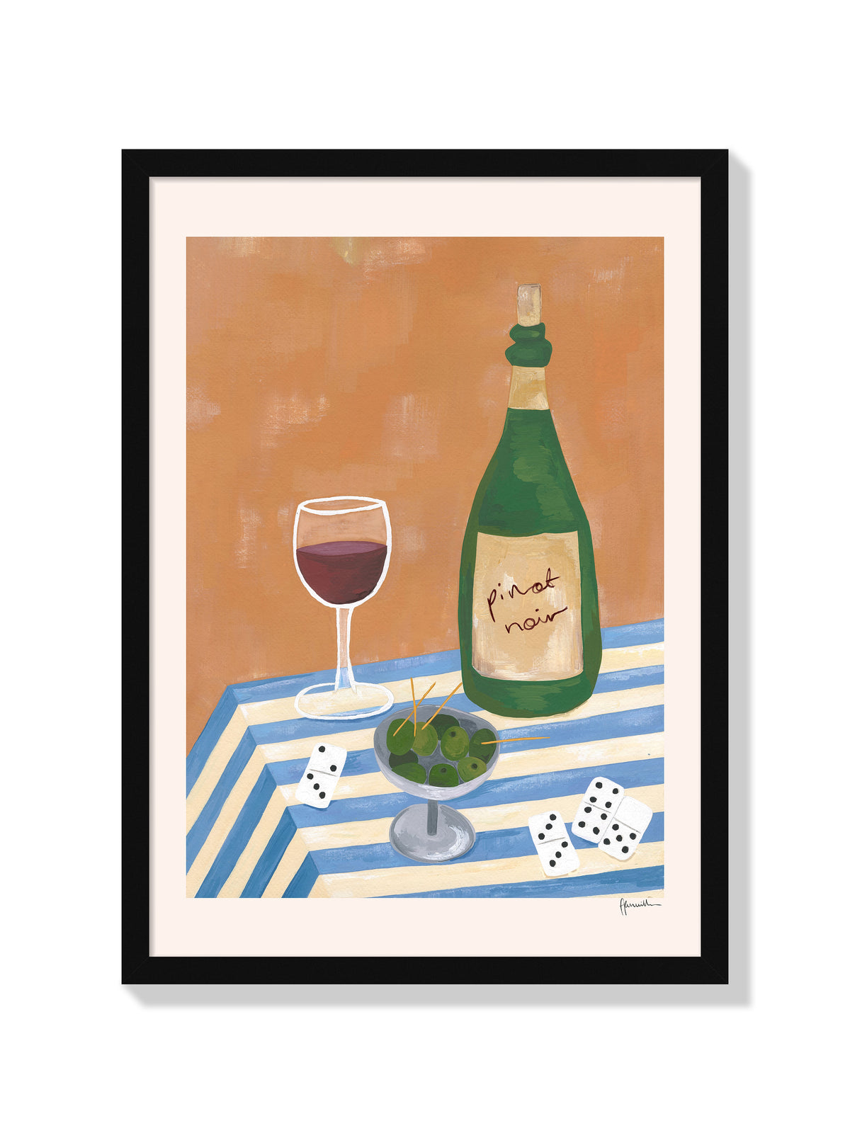 dominoes, olives & pinot noir - Frankie Penwill - Black Frame |frame=Black Frame|