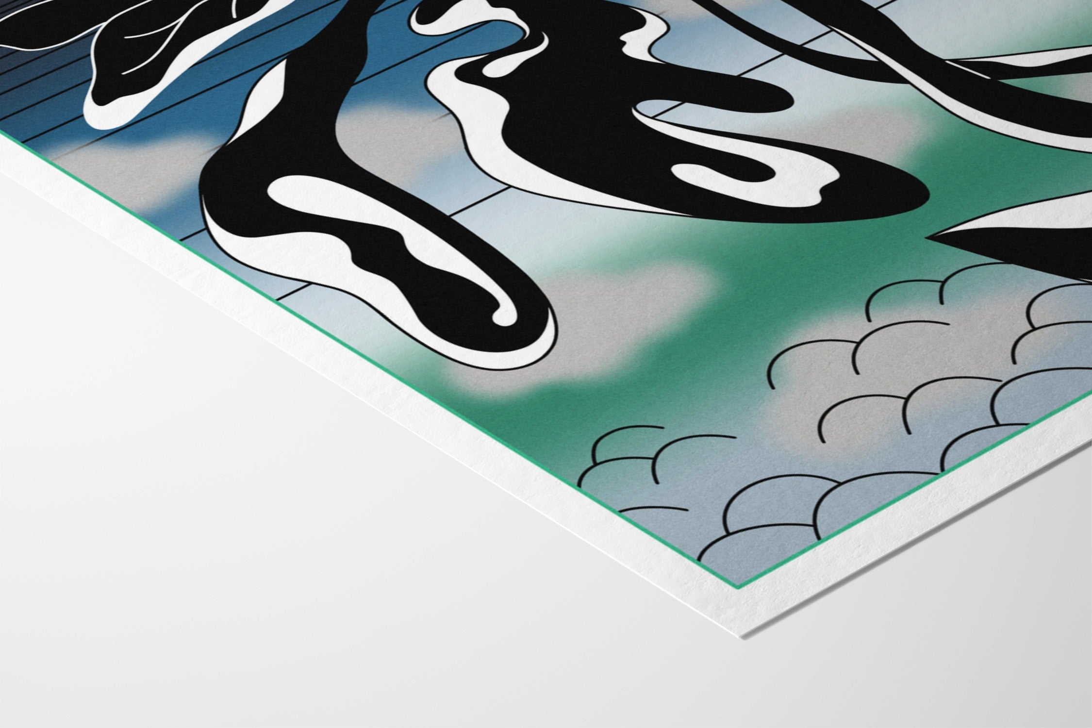 Flower - Turquoise - Thomas Merceron - Fine Art Paper 200gsm |frame=Fine Art Paper 200gsm|