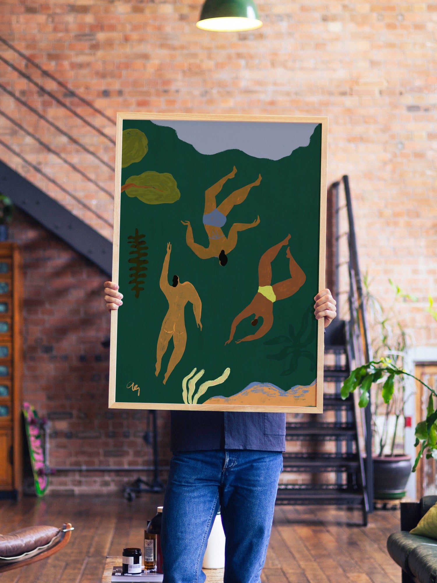 Lost In Green - Arty Guava - A1 - Natural Wood Frame |frame=A1 - Natural Wood Frame| |type=lifestyle|