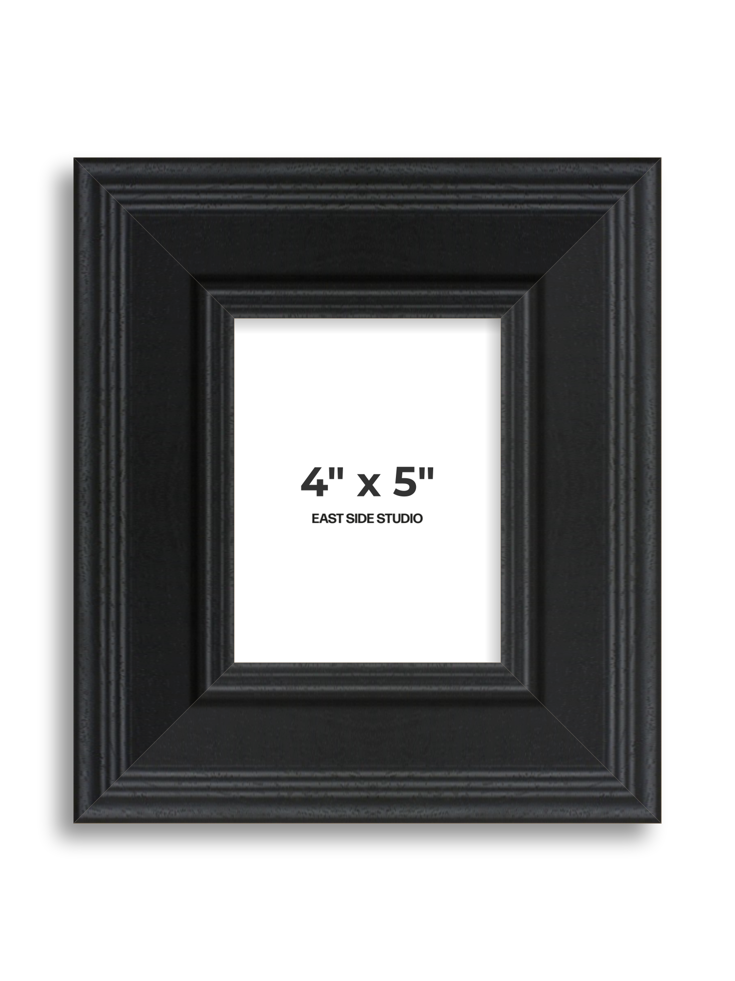 Wide Black Grain 4" x 5" picture frame