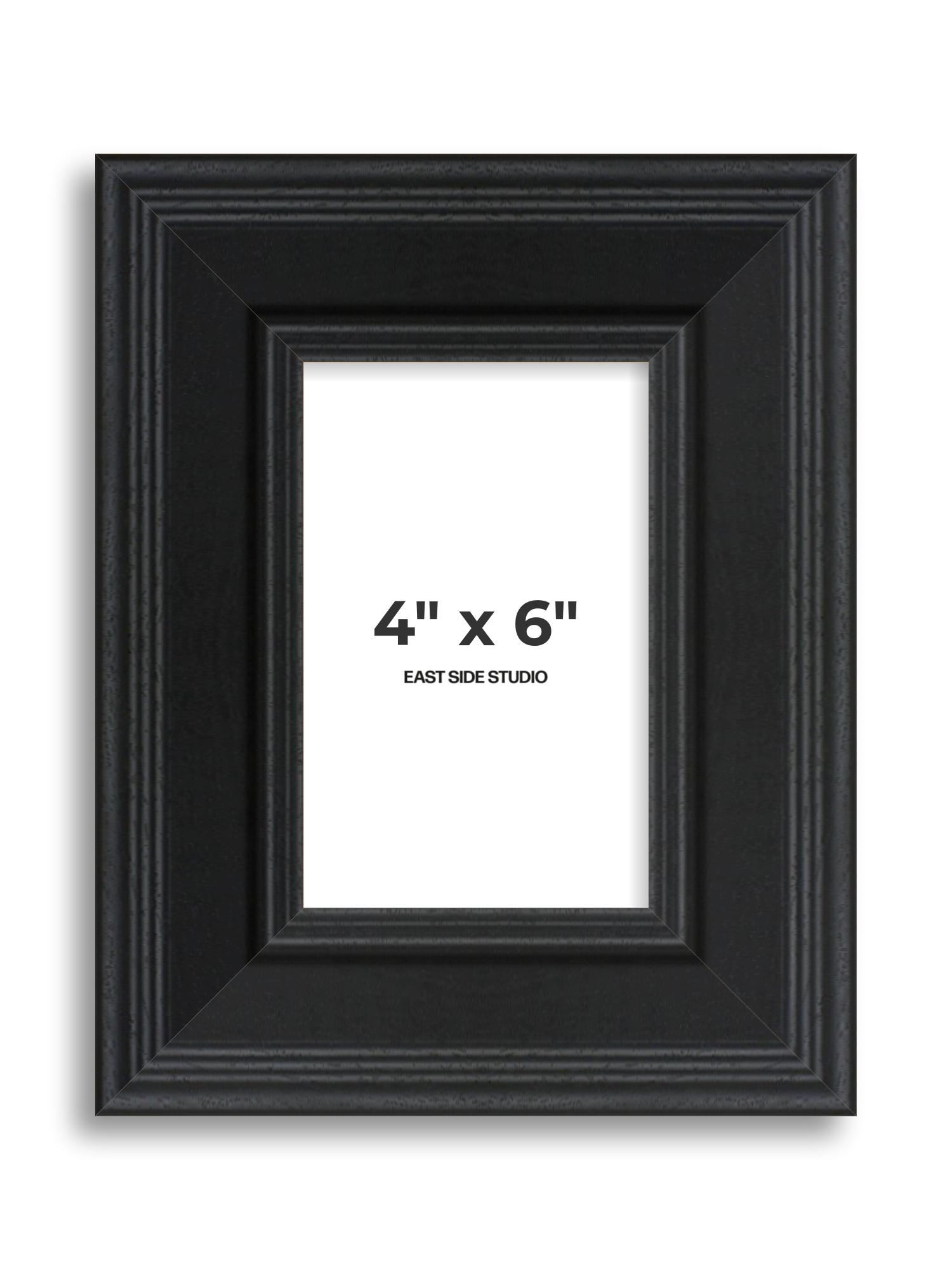Wide Black Grain 4" x 6" picture frame