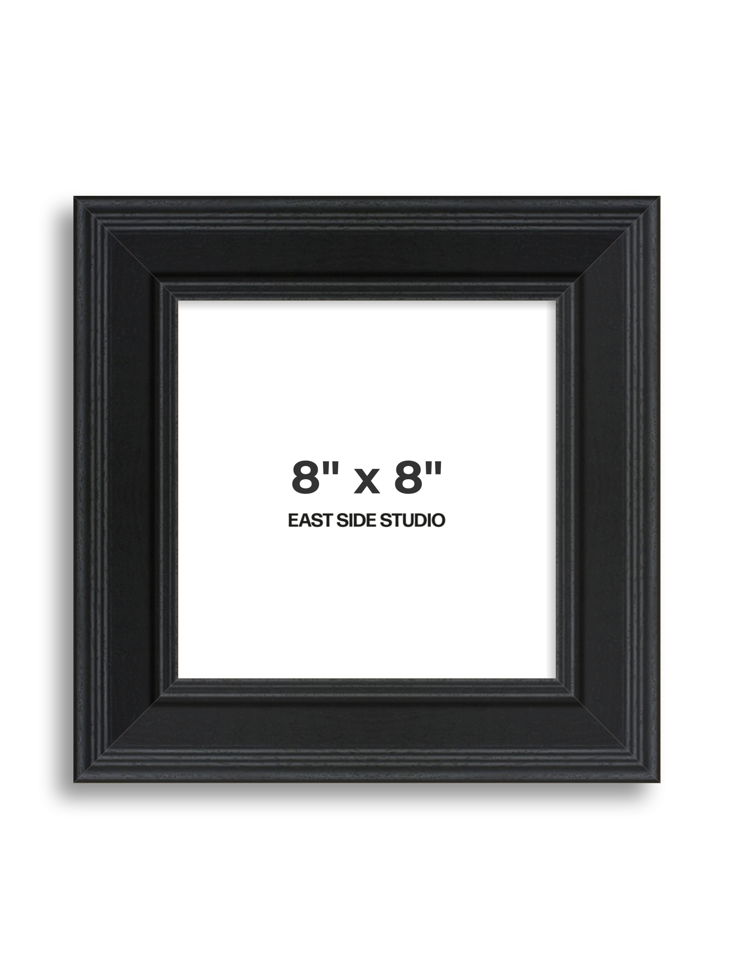 Wide Black Grain 8" x 8" picture frame