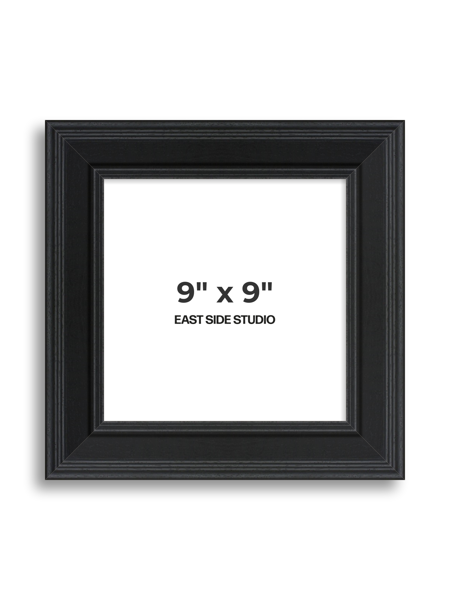 Wide Black Grain 9" x 9" picture frame