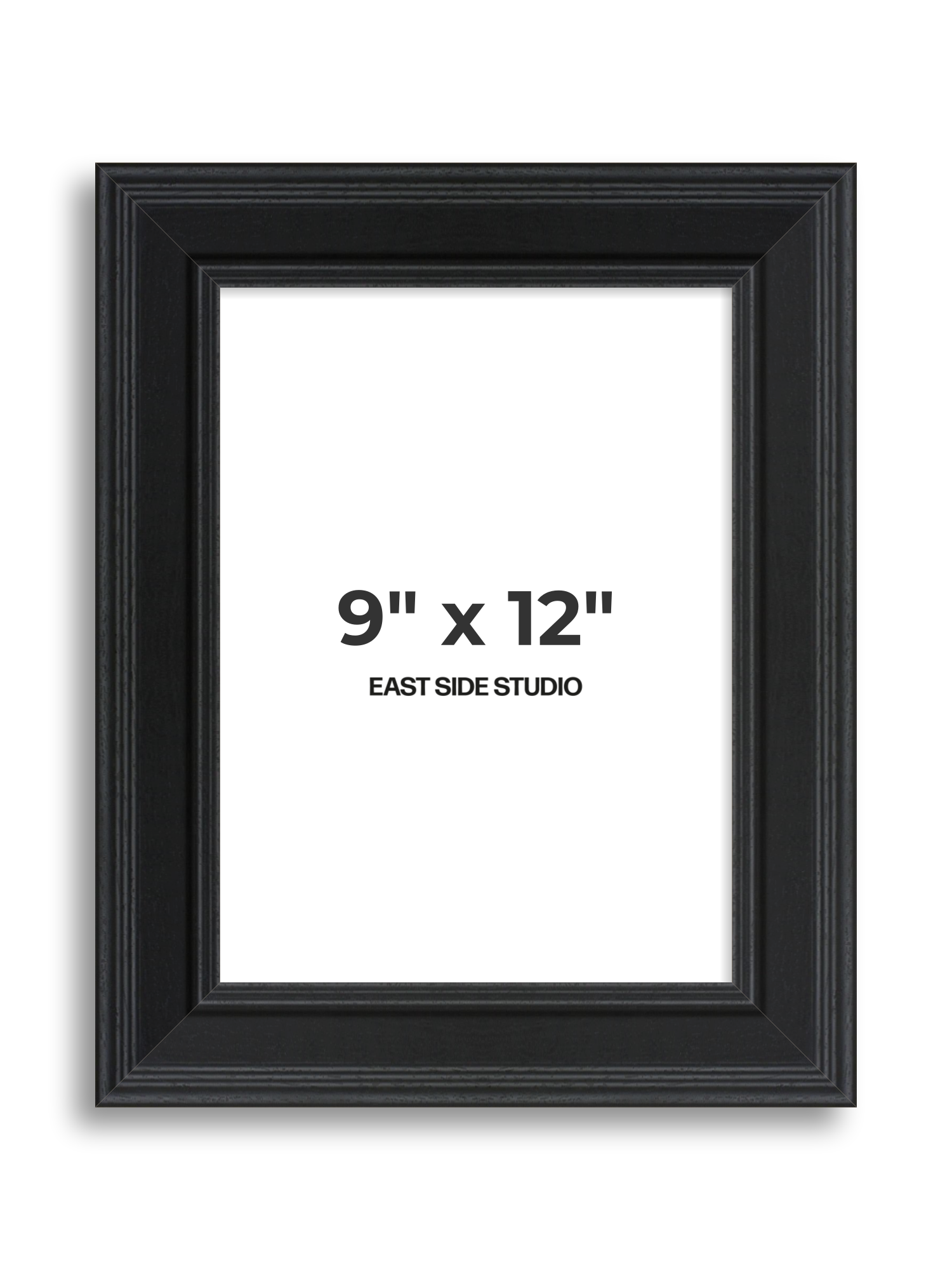 Wide Black Grain 9" x 12" picture frame