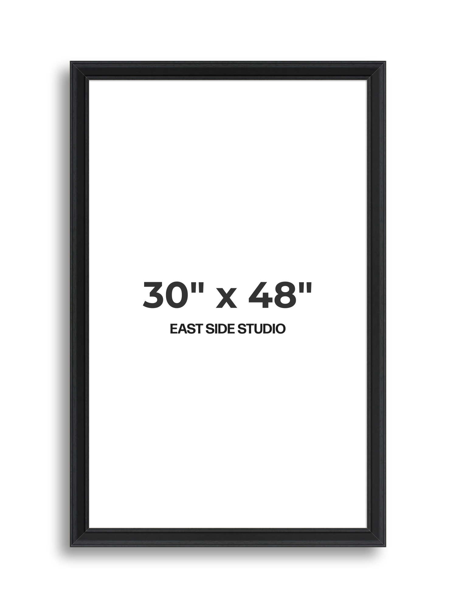 Wide Black Grain 30" x 48" picture frame