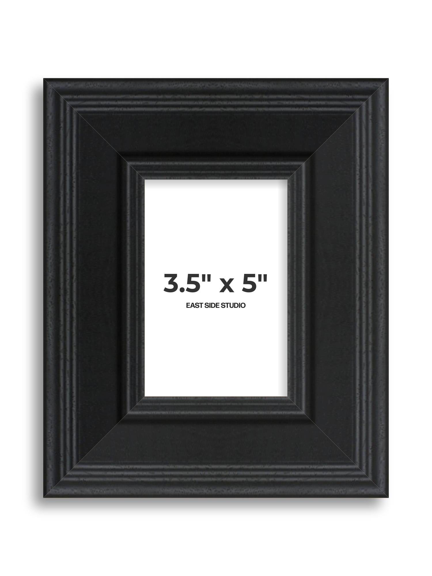 Wide Black Grain 3.5" x 5" picture frame