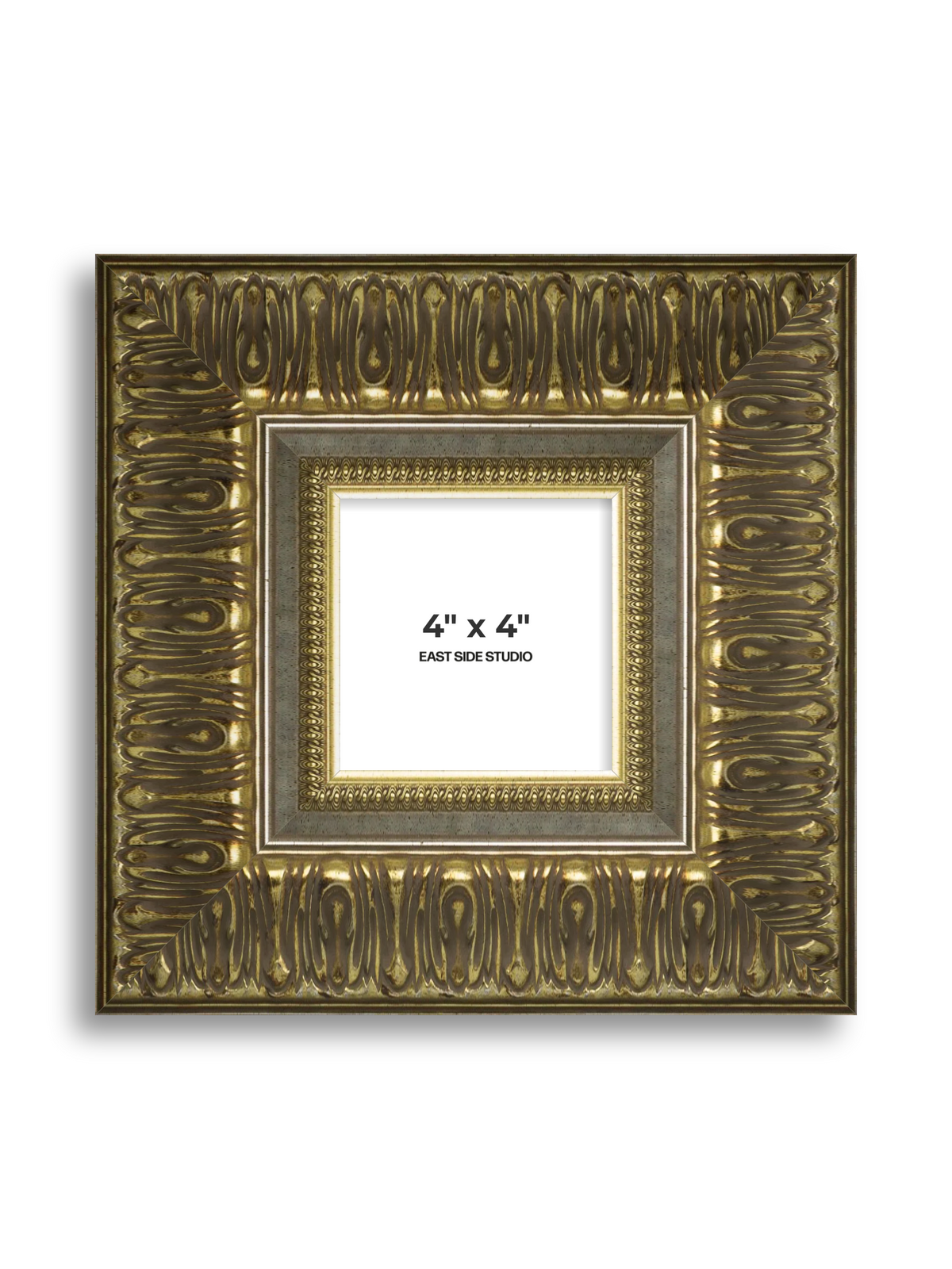 Volute Silver Gold 4" x 4" picture frame