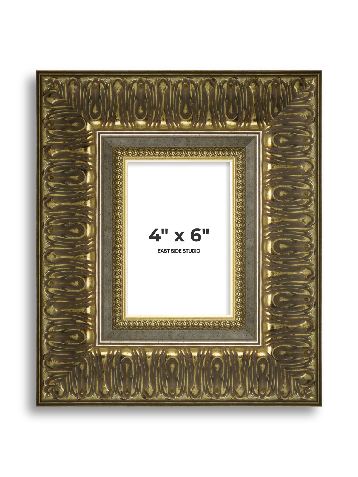 Volute Silver Gold 4" x 6" picture frame