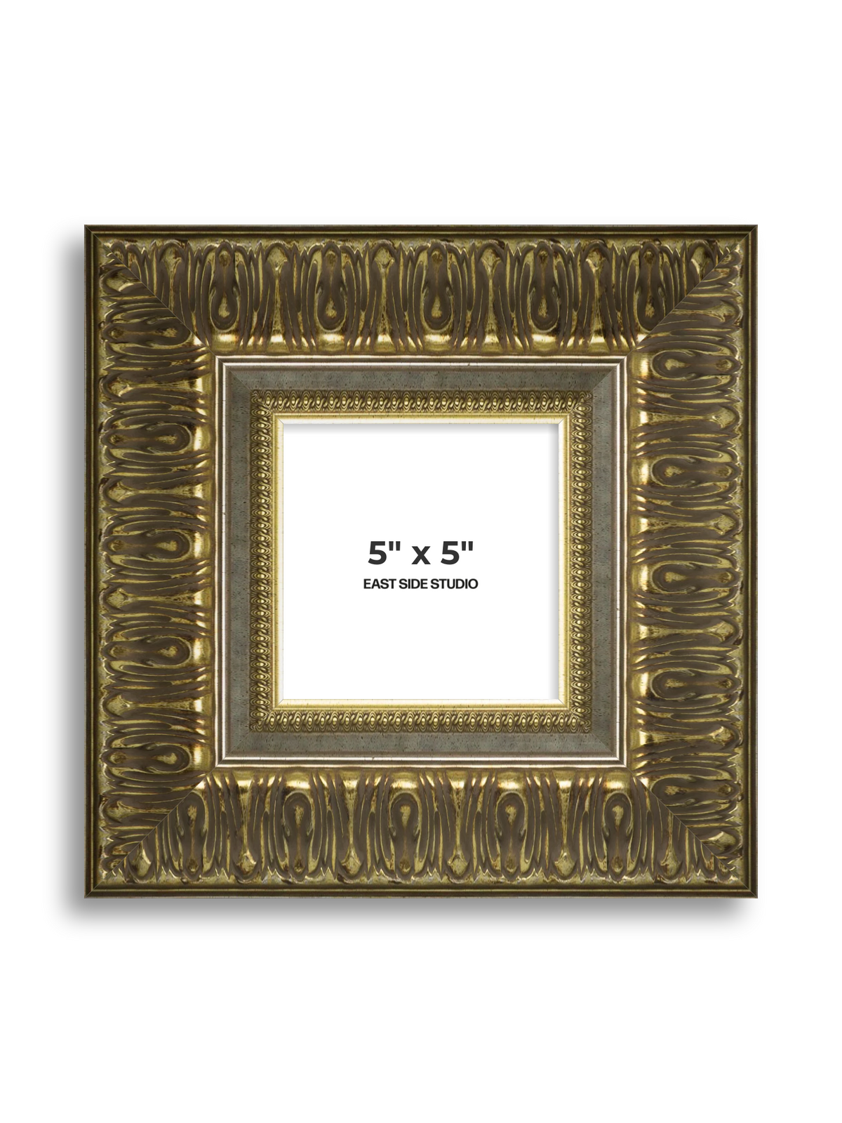 Volute Silver Gold 5" x 5" picture frame