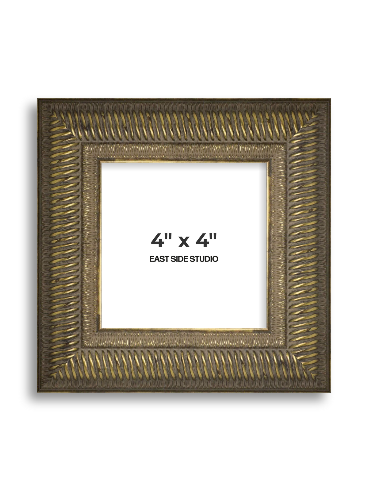 Torsade Aged Gold 4" x 4" picture frame