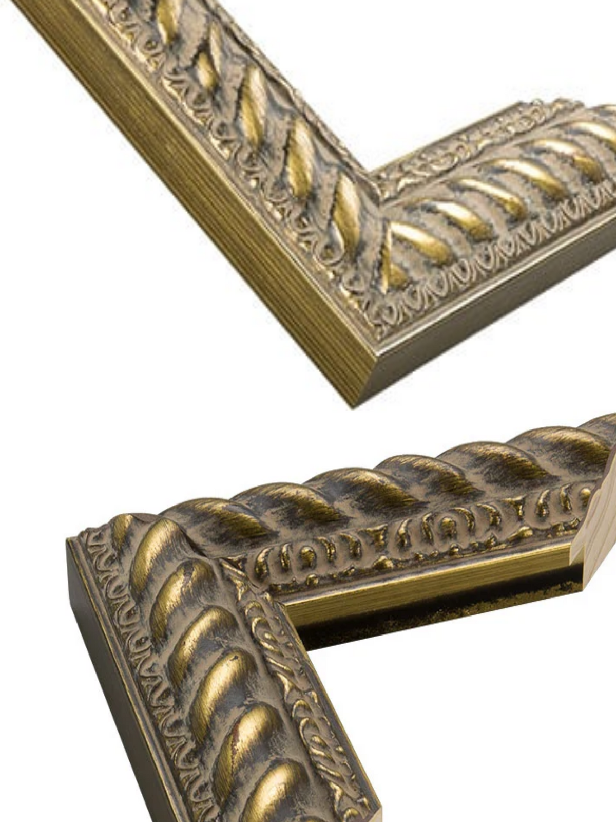 Torsade Aged Gold picture frame chevron view