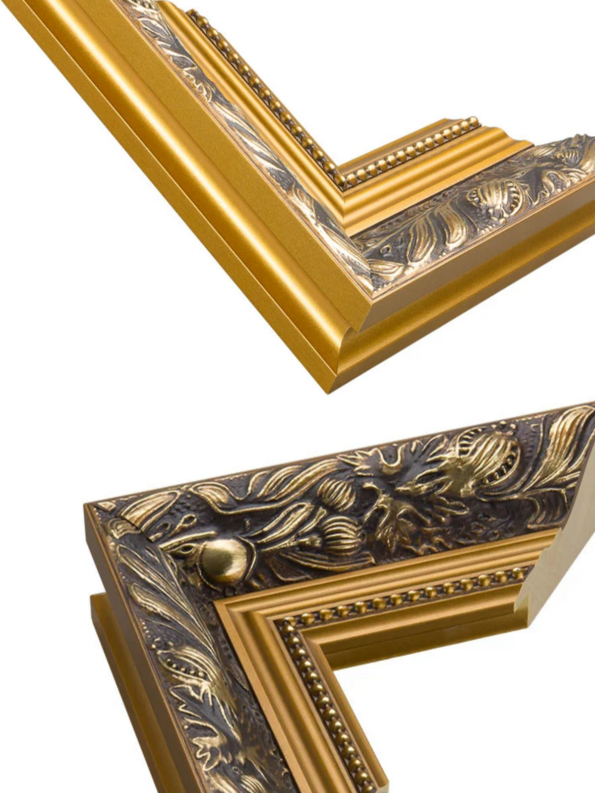 Acanthus Gold picture frame chevron view