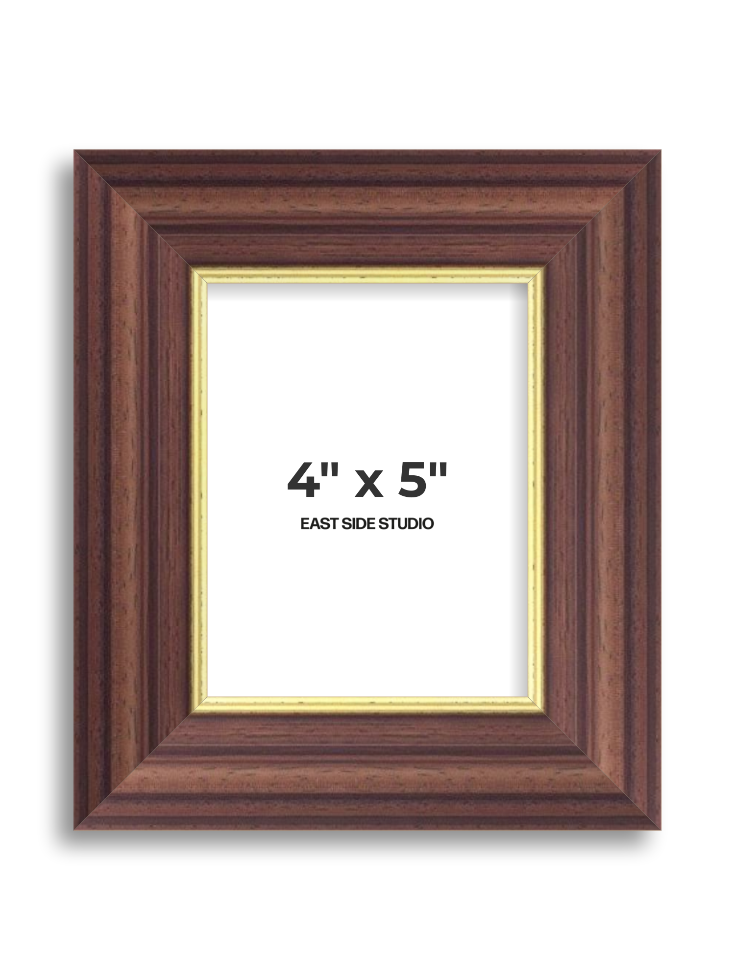 Antique Walnut & Gold 4" x 5" picture frame
